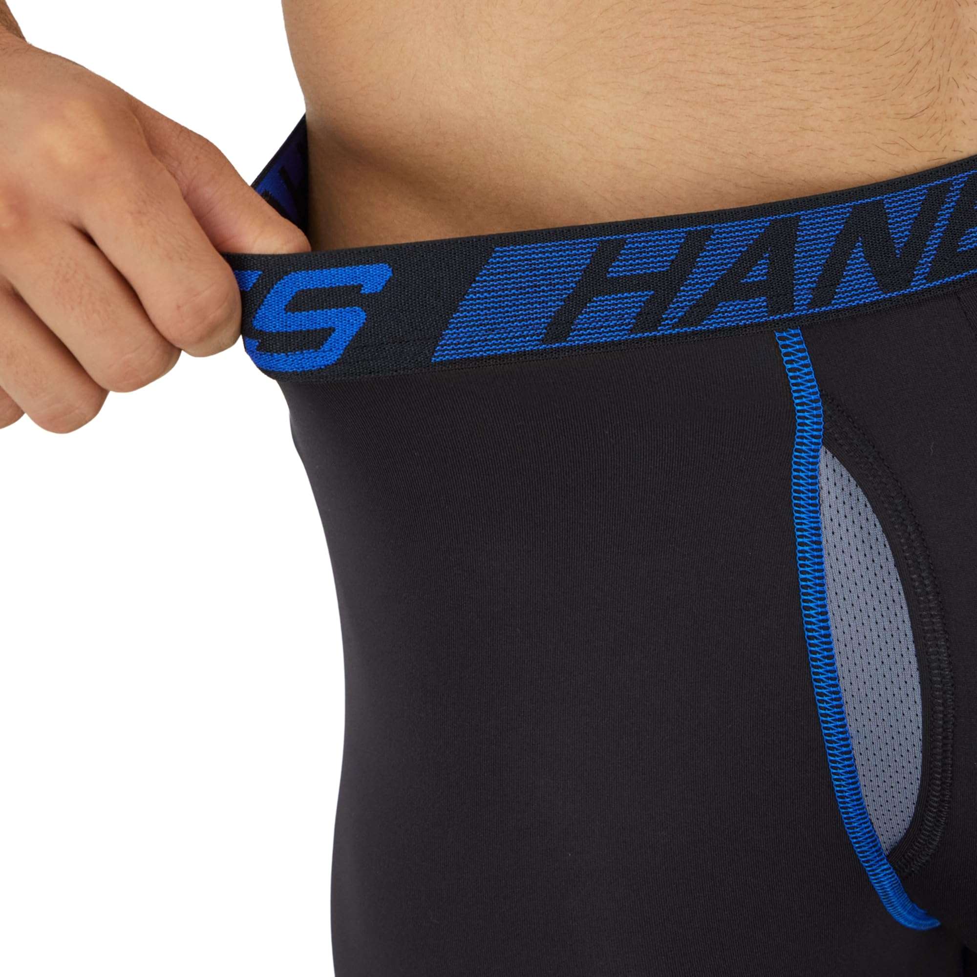 Hanes Men's Anti-Chafing, 3 Pairs, Cool & Breathable Cotton Pouch Underwear, Moisture-Wicking Boxer Briefs - Image 4