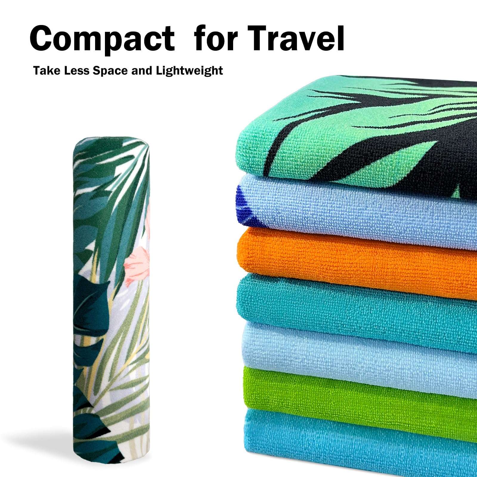 cabanana Sand Free Beach Towel - Large Oversized Beach Towel Sandproof 70x35 Big Microfiber Quick Dry Pool Towel, Thin Lightweight Compact for Travel Swimming Bath for Adults Women Men (Flower) - Image 7