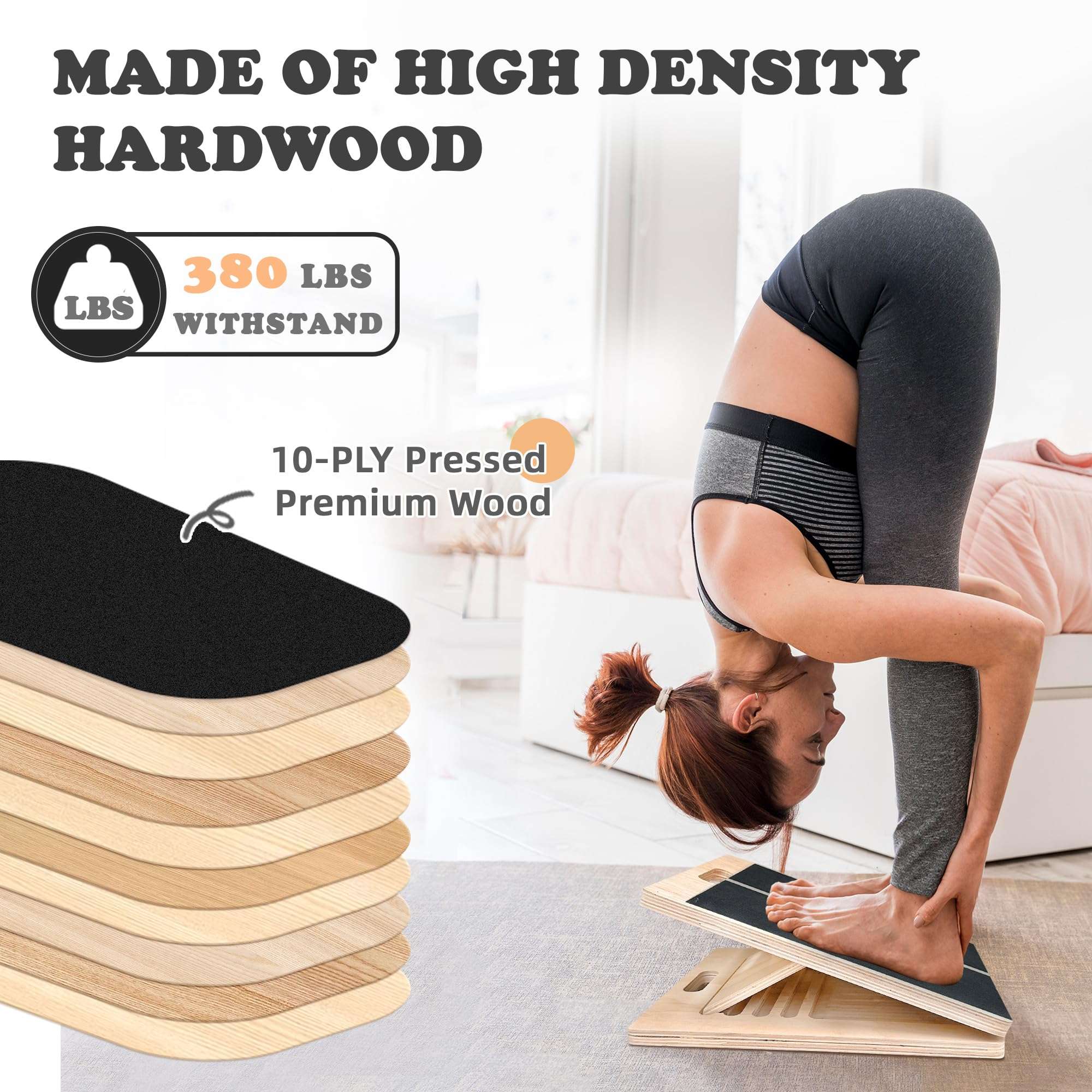 OiZenhio Portable Slant Board for Calf Stretching Squats Calf Stretcher Physical Therapy Equipment Adjustable Incline Board for Knees Ankle Heel Feet Leg - Image 3