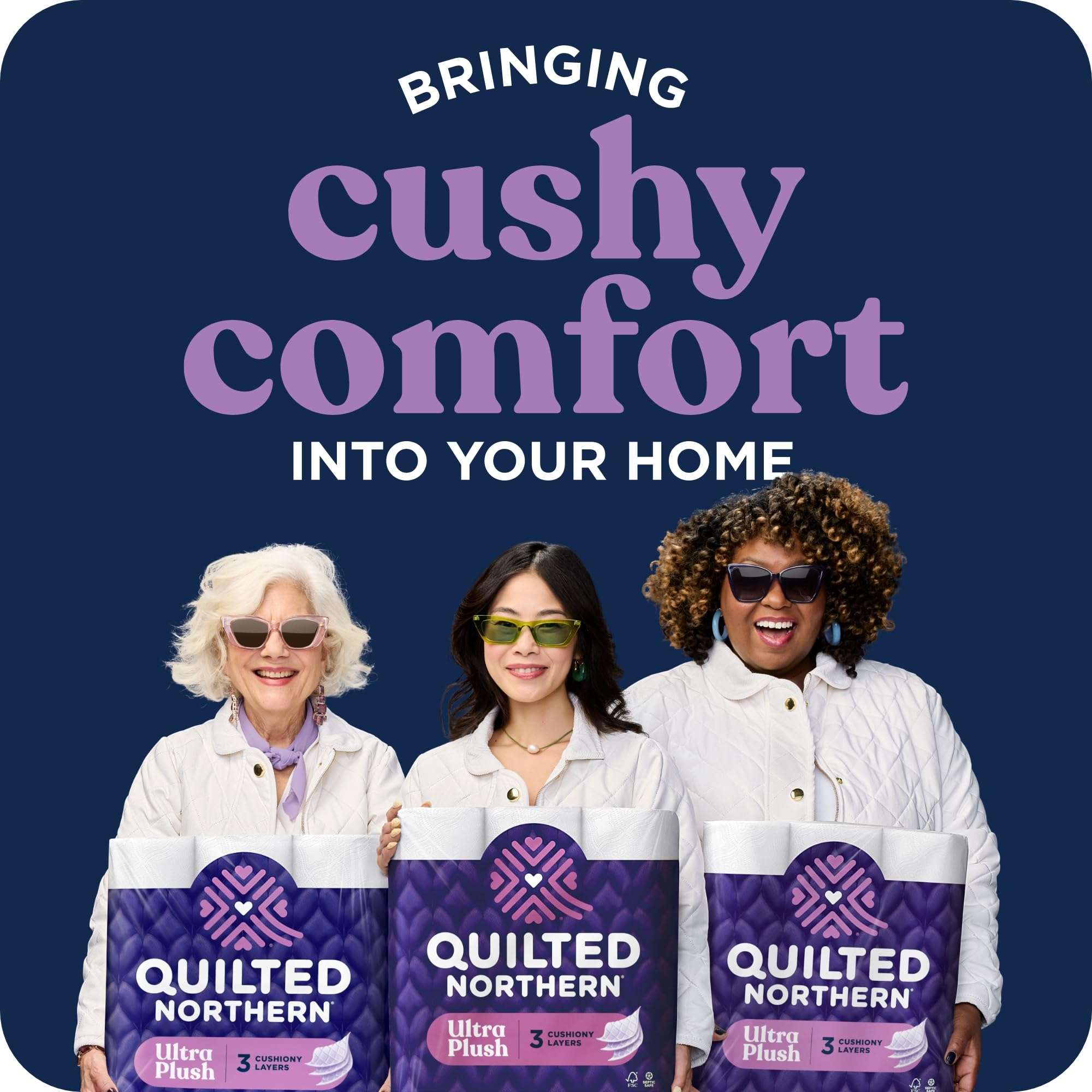 Quilted Northern Ultra Plush Toilet Paper, 8 Super Mega Rolls = 48 Regular Rolls, 3X Thicker*, 3 Ply Soft Toilet Tissue - Image 2