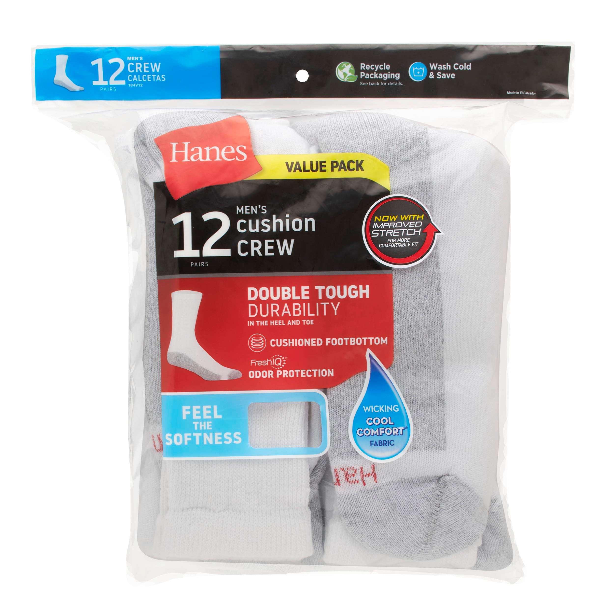 Hanes Men's Double Tough Crew Socks, 12-Pair Pack - Image 4
