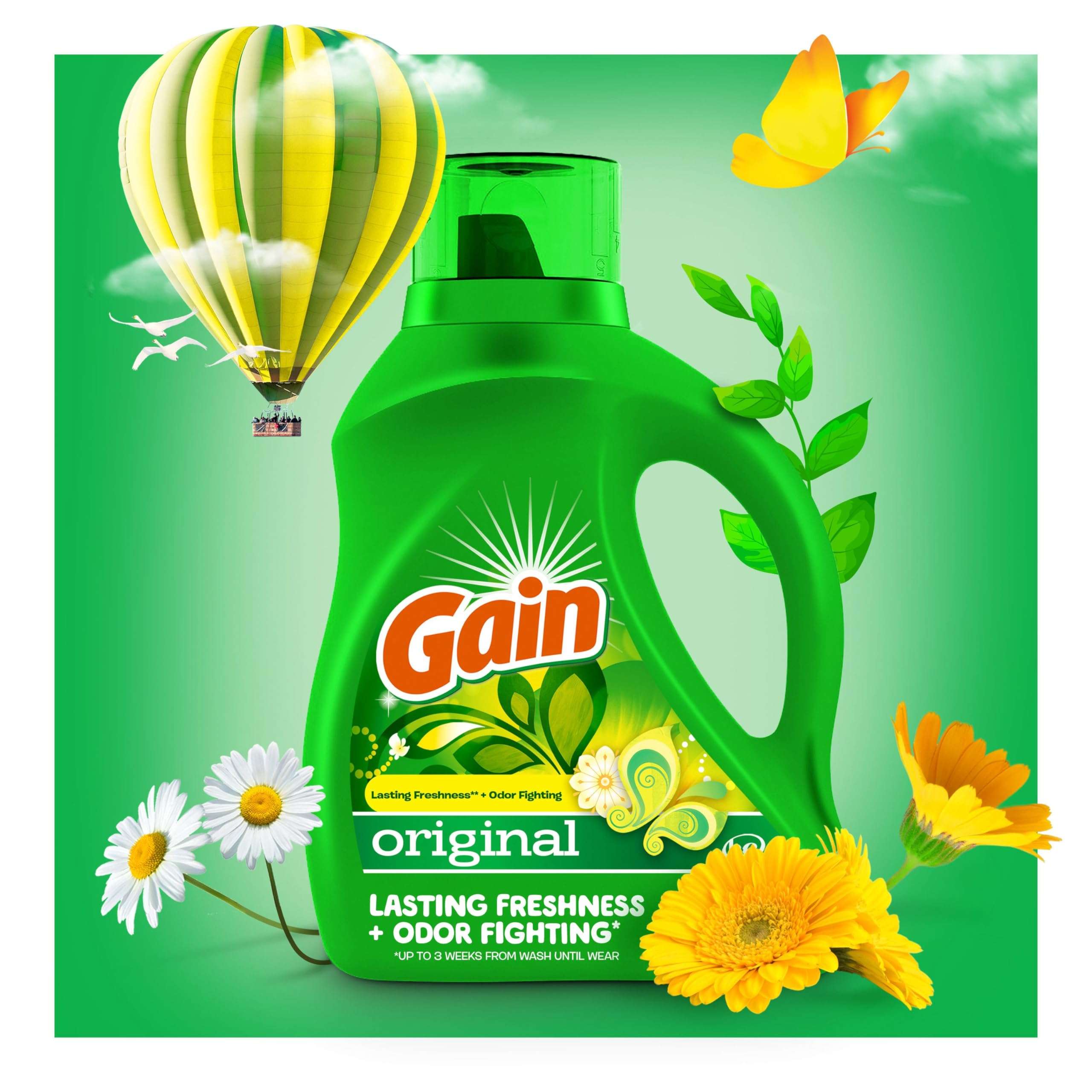 Gain + Aroma Boost Laundry Detergent Liquid, Original Scent, 107 Loads, 154 fl oz, HE Compatible Laundry Soap with Febreze and Oxi, Gain Laundry Detergent, Liquid Laundry Detergent - Image 4