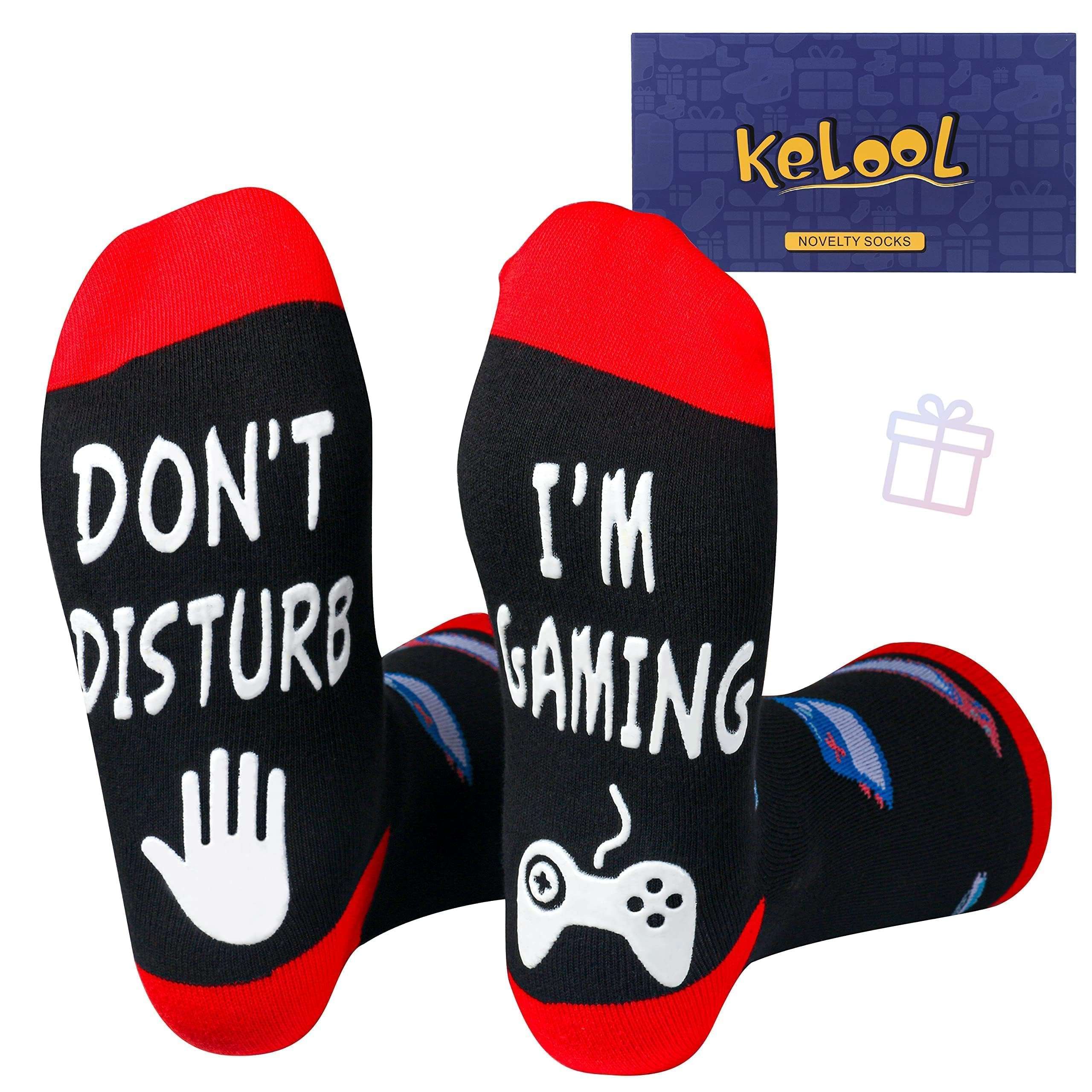 Kelool Do Not Disturb I'm Gaming Socks,Men Gifts for Men Teen Boys Dad Him Son Fathers,Valentines Christmas Stocking Stuffers - Image 1