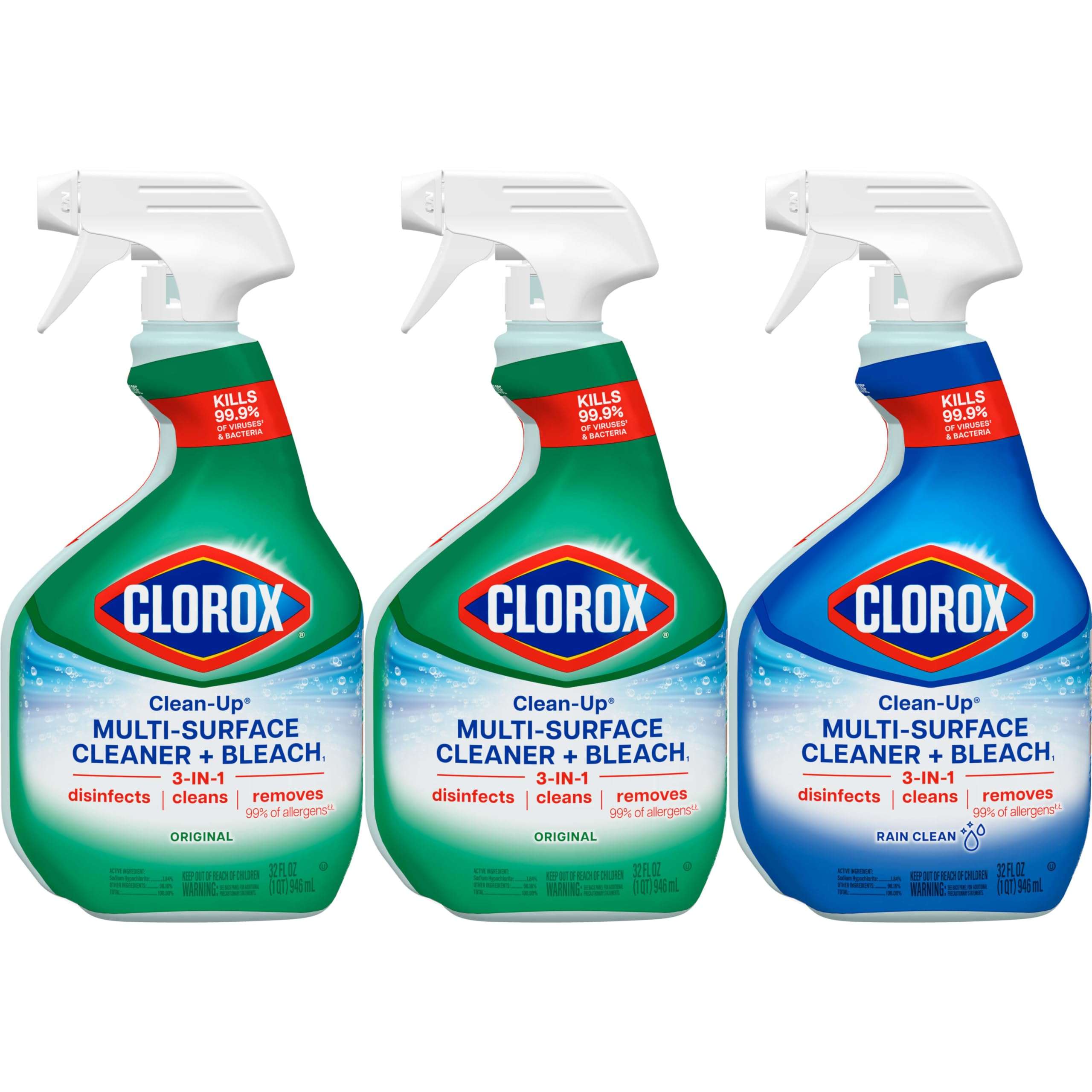Clorox Clean-Up Multi-Surface Cleaner with Bleach, 32 Fl Oz Ea, Pack of 3 (Pack May Vary) - Image 10