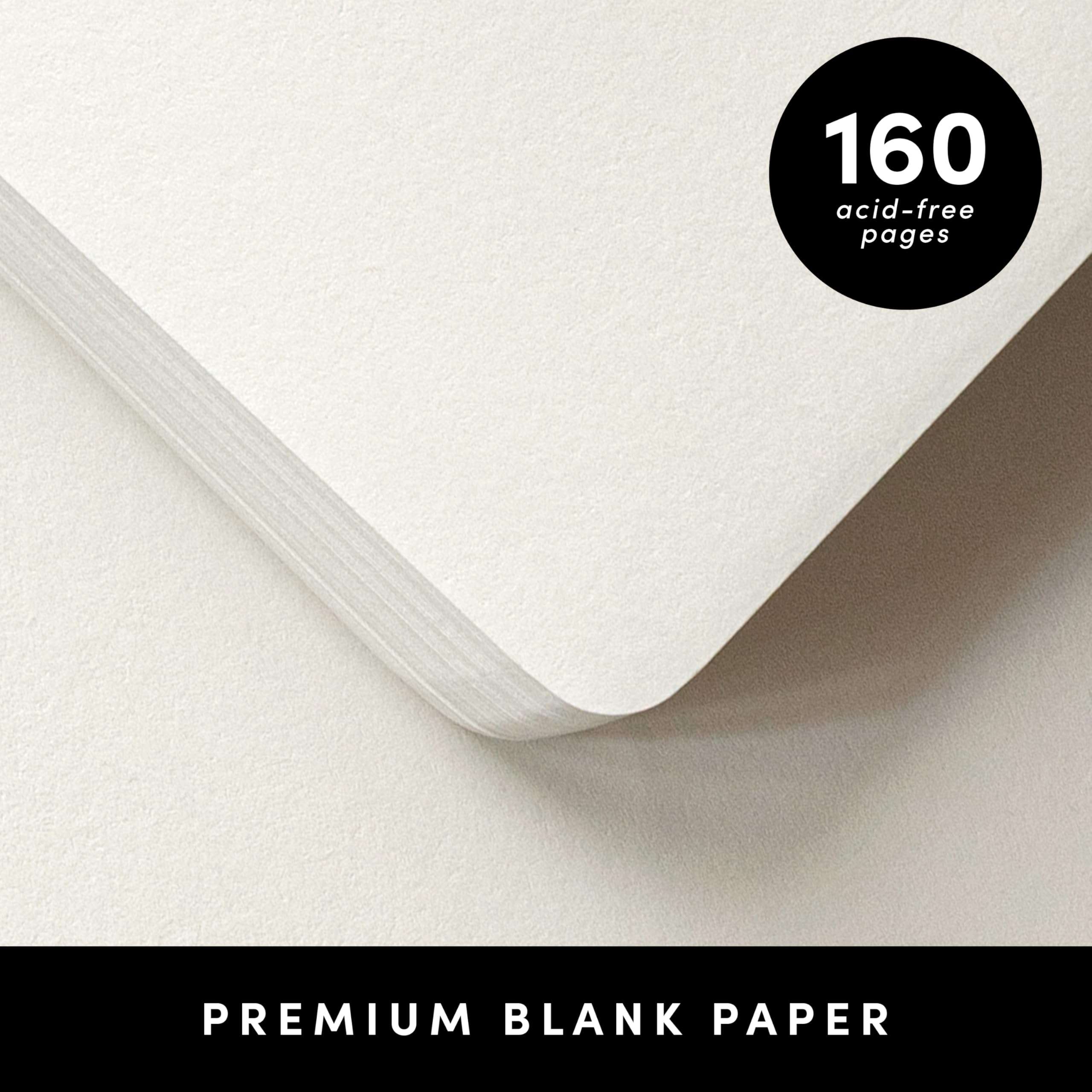 PAPERAGE Blank Journal Notebook, (Black), 160 Pages, Medium 5.6 in x 8 in - 100 GSM Thick Paper – Hardcover Journaling Notebook for Work, School, Note Taking or Sketching - Image 4