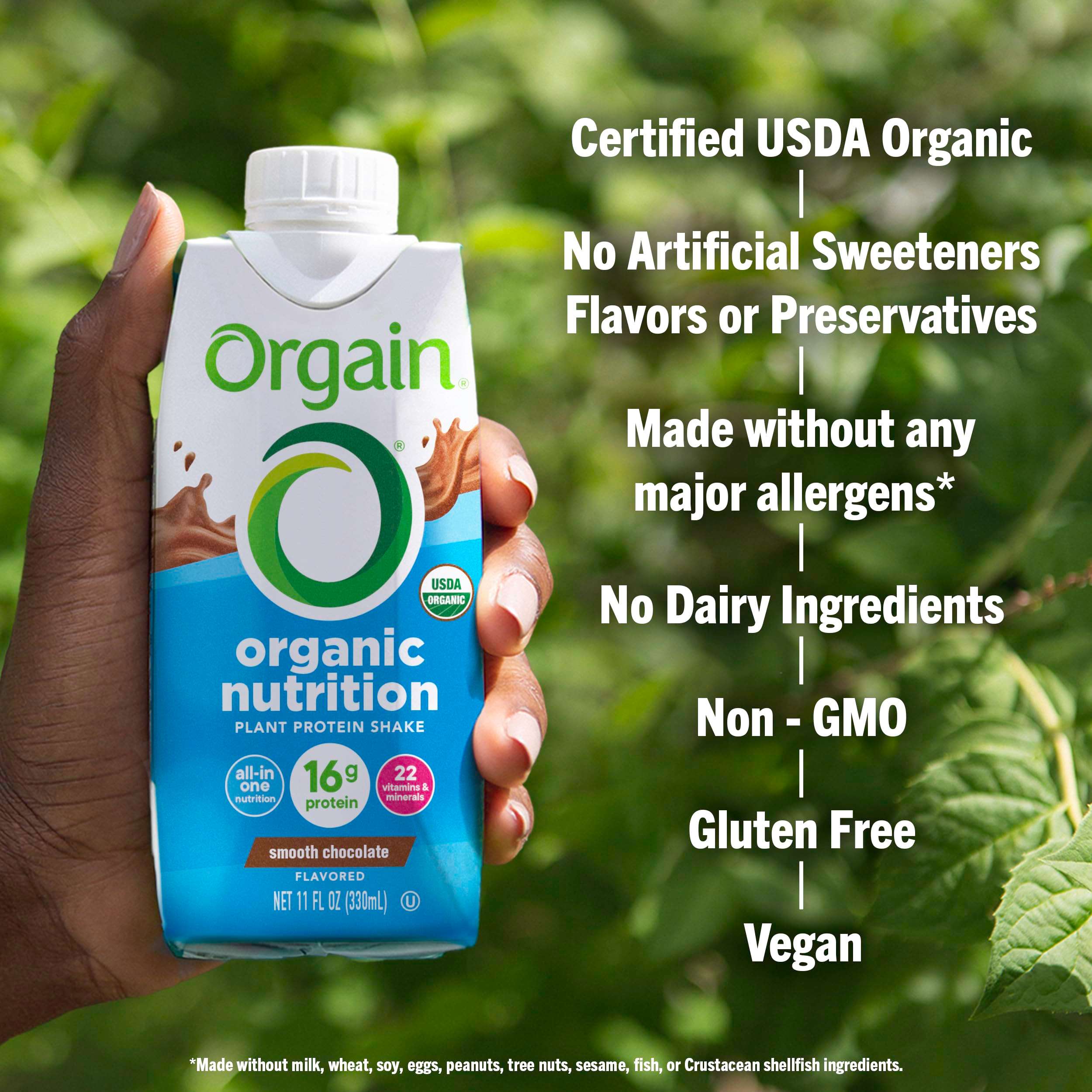 Orgain Organic Nutritional Vegan Protein Shake, Smooth Chocolate - 16g Plant Based Protein, Meal Replacement, 22 Vitamins & Minerals, Fruits & Vegetables, Gluten Free, Non-GMO, 11 Fl Oz (Pack of 12) - Image 4