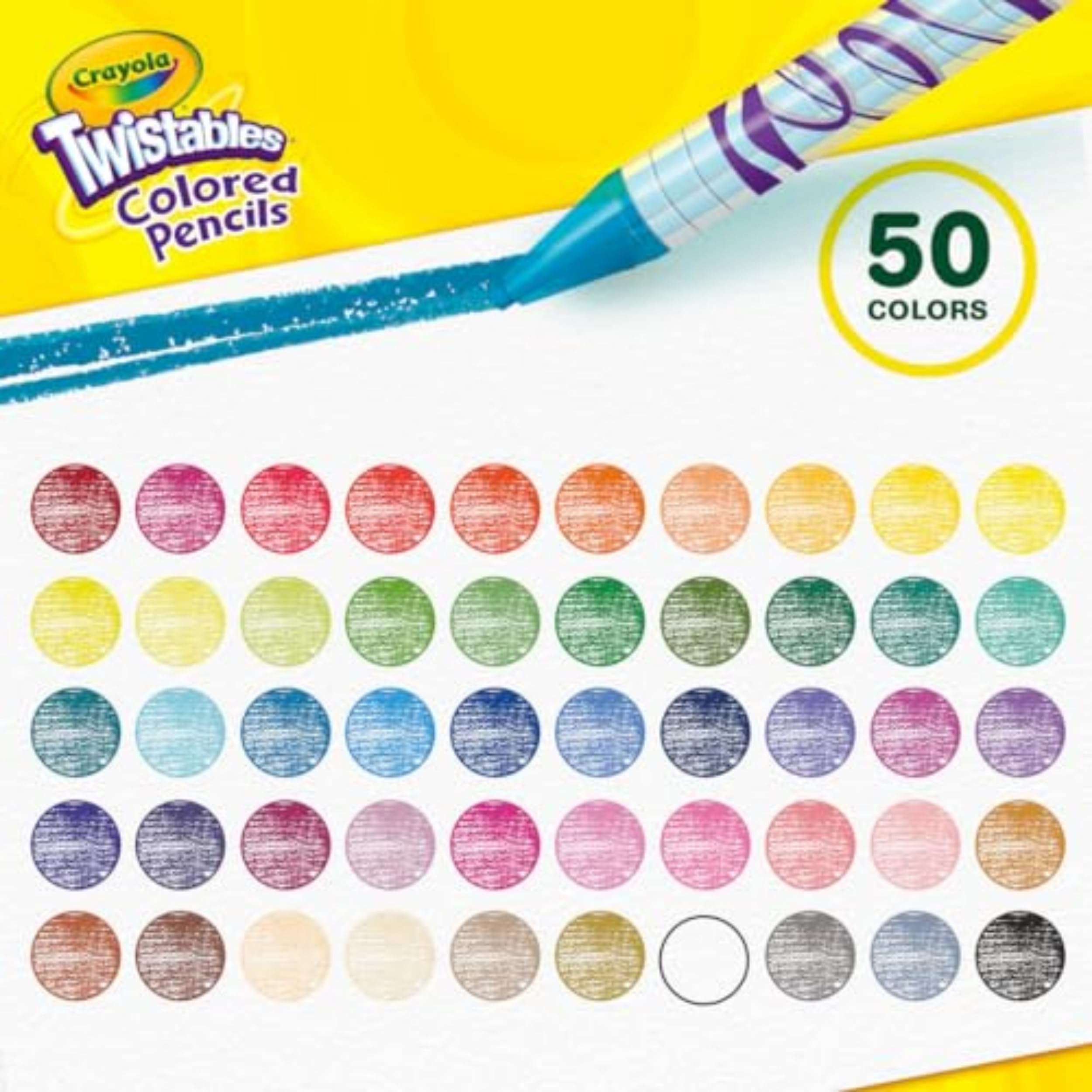 Crayola Twistables Colored Pencil Set for Kids (50ct), No Sharpen Coloring Book Pencils, Essential Classroom Supplies, Cute Back to School Gifts for Kids, 4+ - Image 5