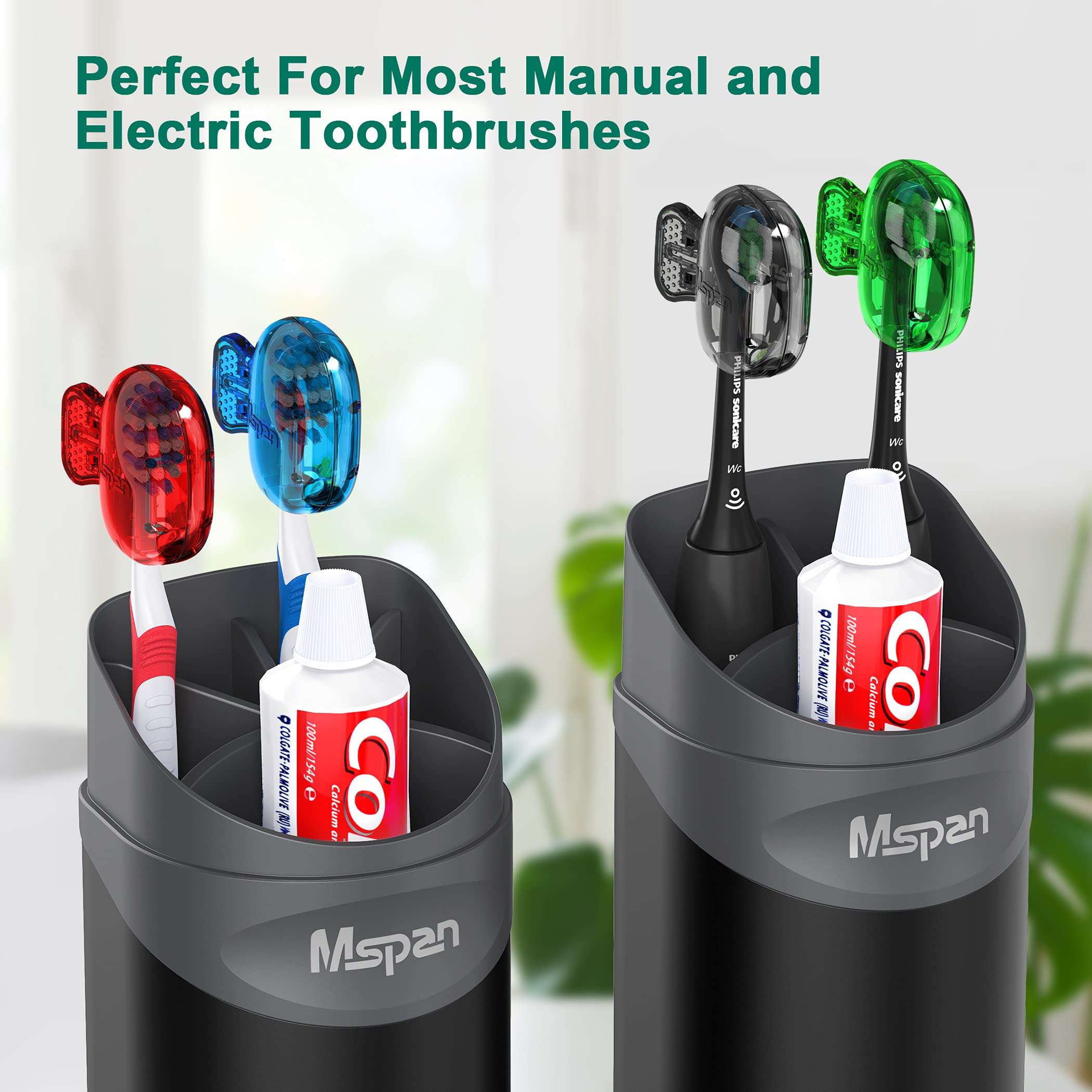 Mspan Toothbrush Head Cover Cap: Toothbrush Protector Brush Pod Case Protective Plastic Clip Bathroom Cool Stuff for Household Travel - Image 4