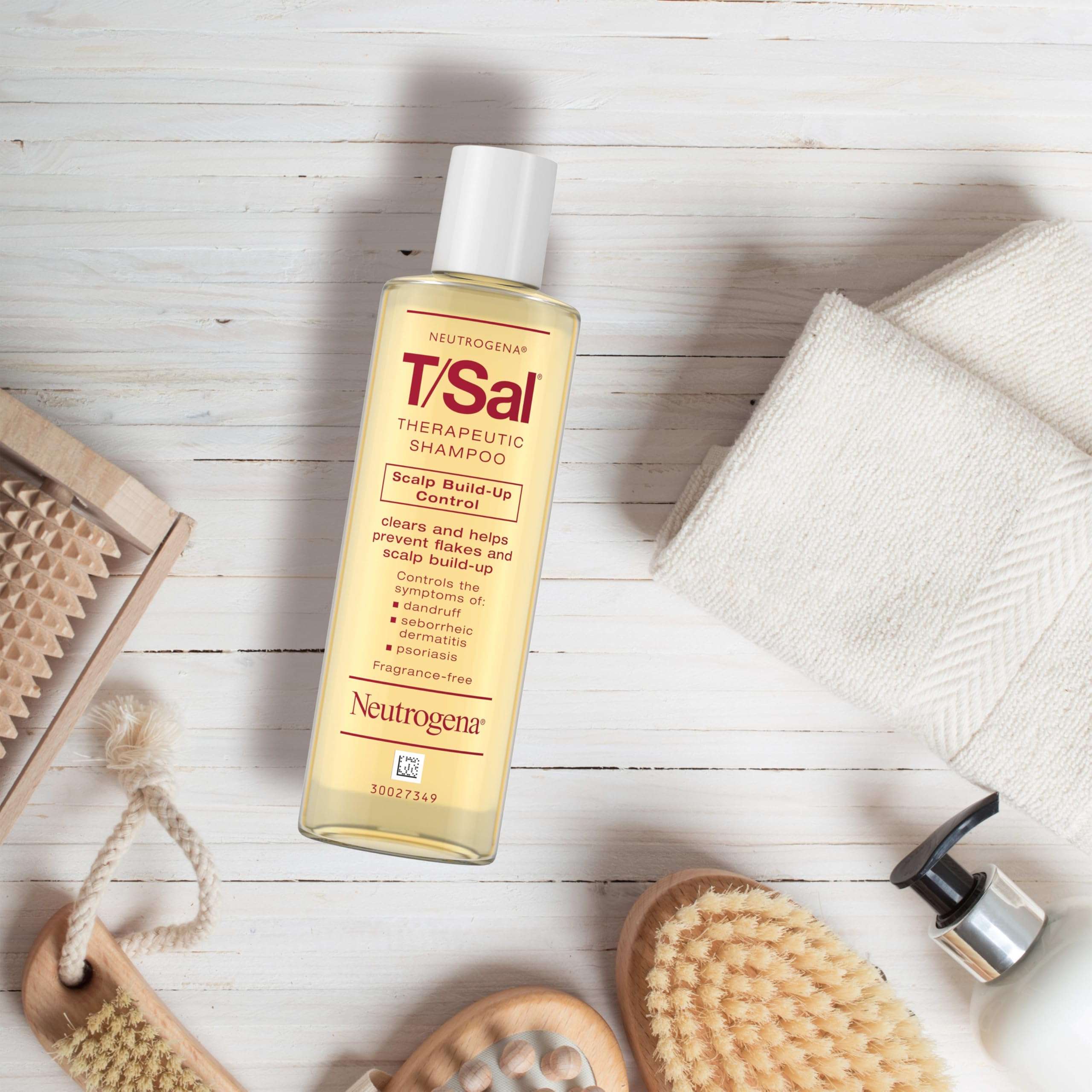 Neutrogena T/Sal Therapeutic Dandruff Shampoo, Scalp Build-Up Control, 3% Salicylic Acid, Scalp Psoriasis Treatment, Seborrheic Dermatitis Shampoo, Clears & Controls Flakes, Fragrance Free, 4.5 fl oz - Image 5