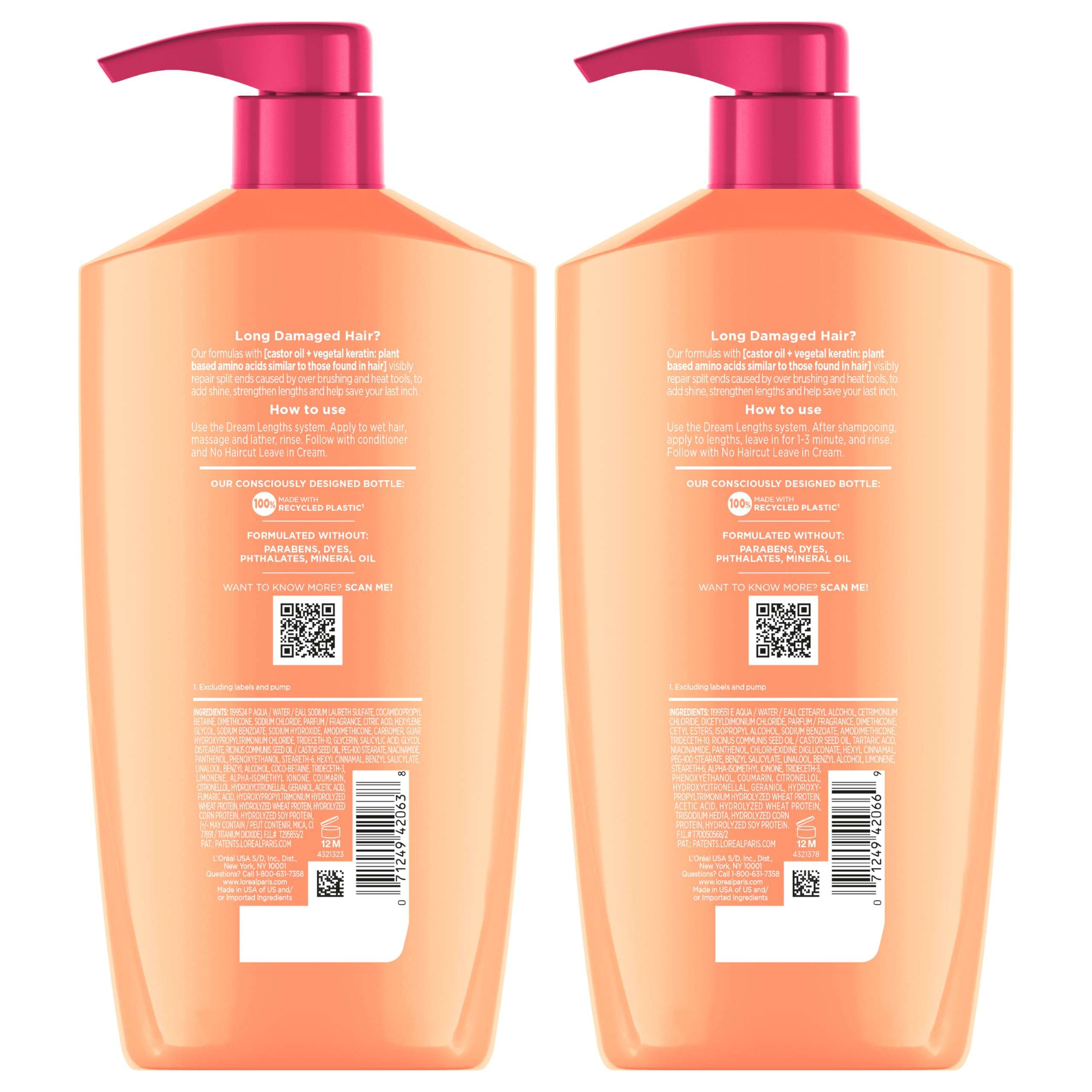 L'Oreal Paris Elvive Dream Lengths Shampoo and Conditioner Kit, Paraben Free, 1 kit - Image 9