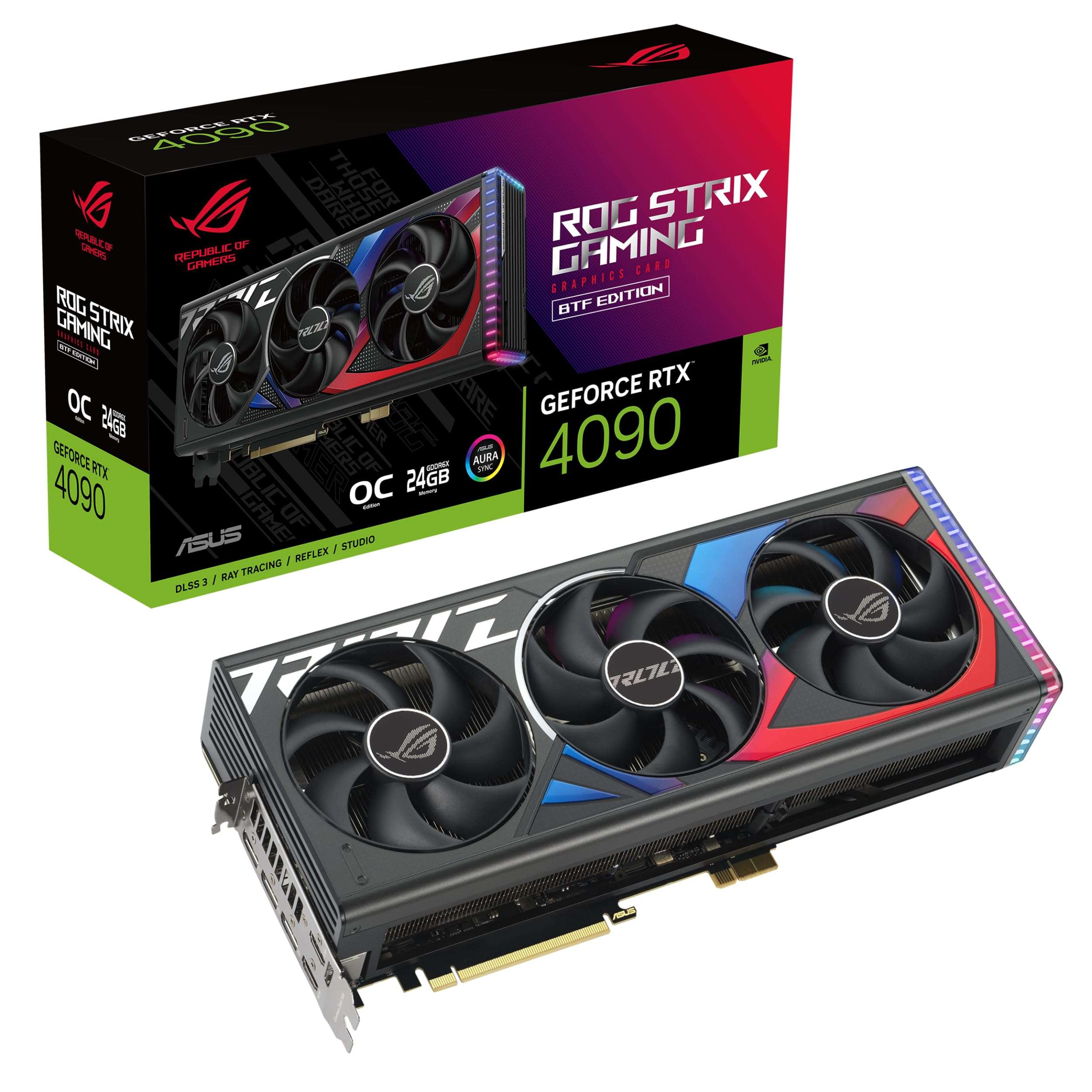 ASUS ROG Strix GeForce RTX™ 4090 BTF OC Edition Gaming Graphics Card (PCIe 4.0, 24GB GDDR6X, Exclusive to BTF ATX Motherboards - Image 1