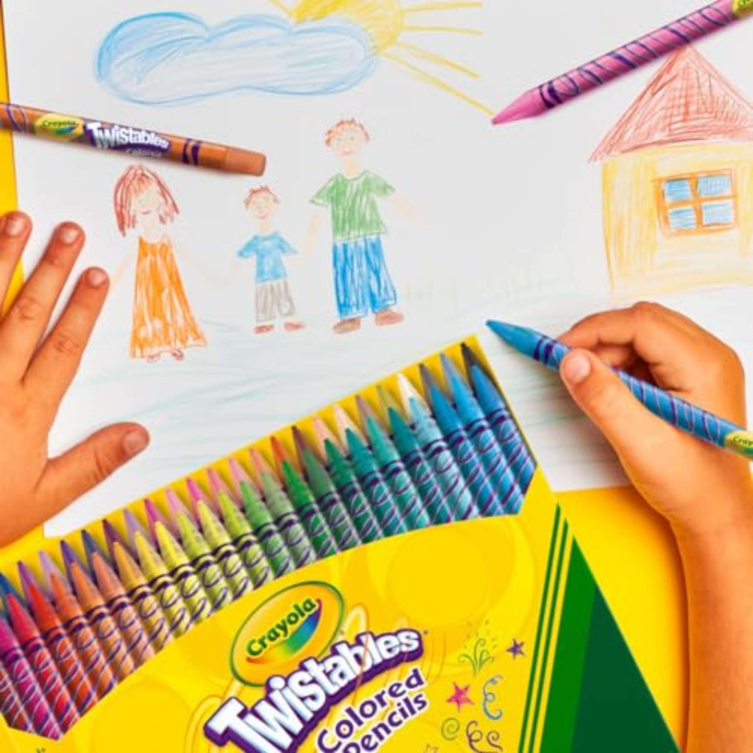 Crayola Twistables Colored Pencil Set for Kids (50ct), No Sharpen Coloring Book Pencils, Essential Classroom Supplies, Cute Back to School Gifts for Kids, 4+ - Image 2