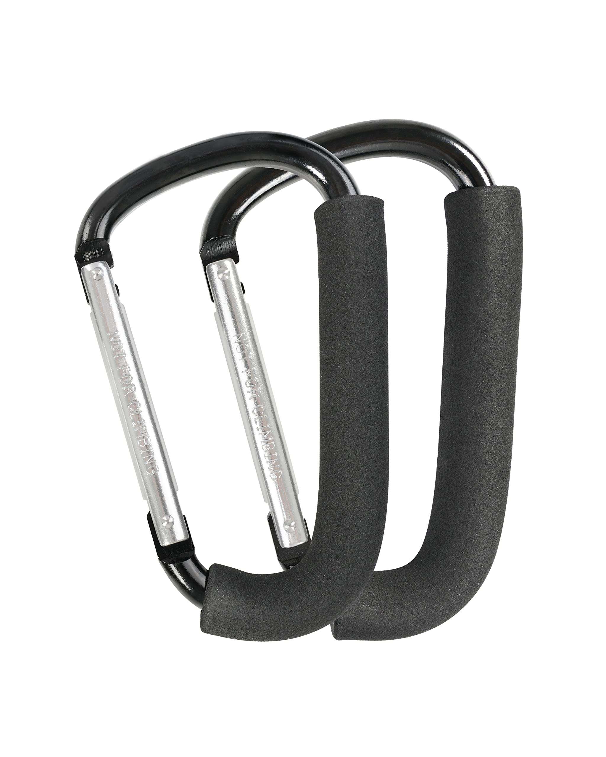 Stroller Hooks, 6.3" Large Stroller Clip, 2 Pack Stroller Hooks for Hanging Bags and Shopping, Stroller Accessories for Mommy, Large Carabiner - Image 1