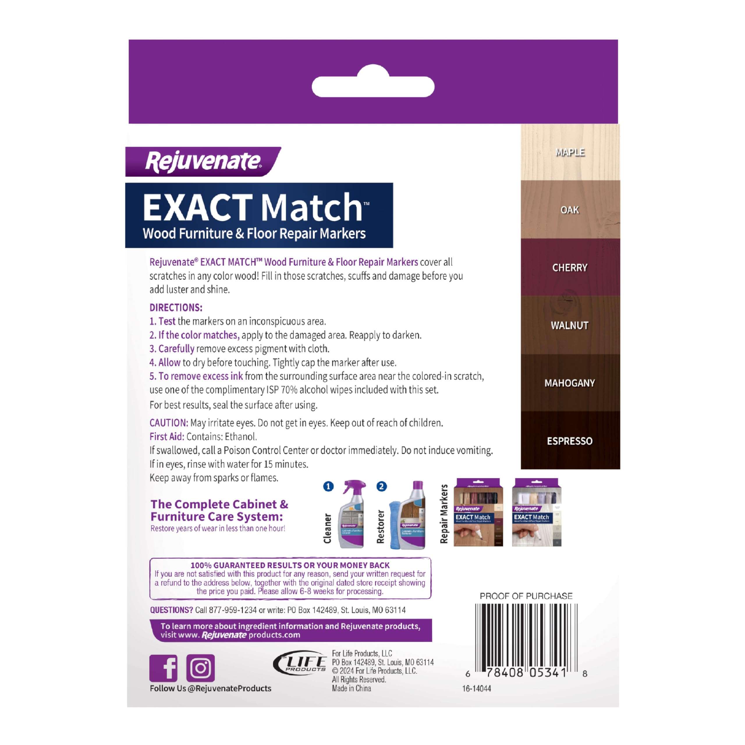 Rejuvenate Exact Match Wood Furniture & Floor Repair Markers, 6 Count, Brown Markers Cover All Scratches, Scuffs And Damage To Wood Furniture And Flooring - Image 2