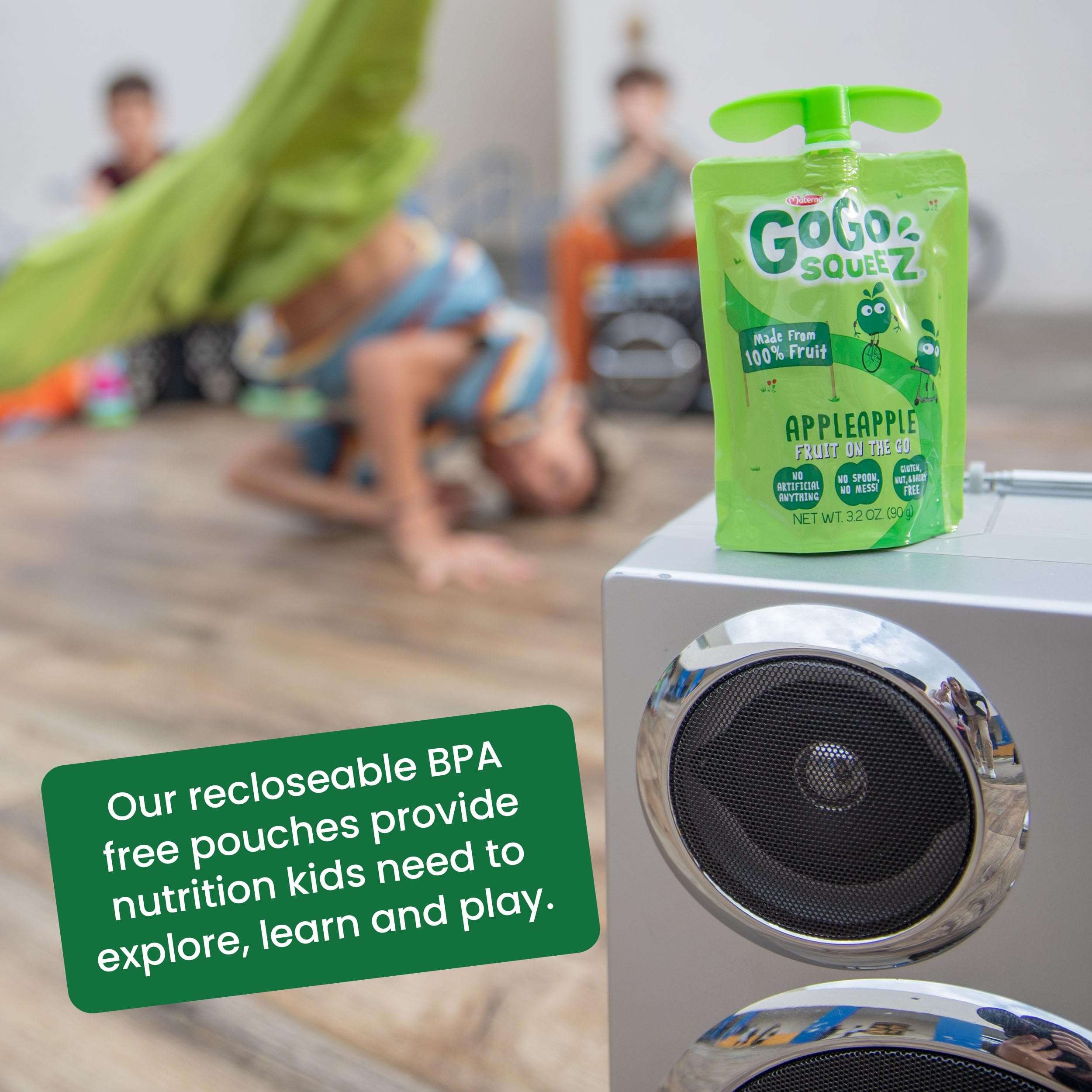GoGo squeeZ Applesauce and Fruit Puree, Apple Apple, 3.2 oz (Pack of 20), Unsweetened Fruit Snacks for Kids, Gluten Free, Nut Free and Dairy Free, Recloseable Cap, BPA Free Pouches - Image 7