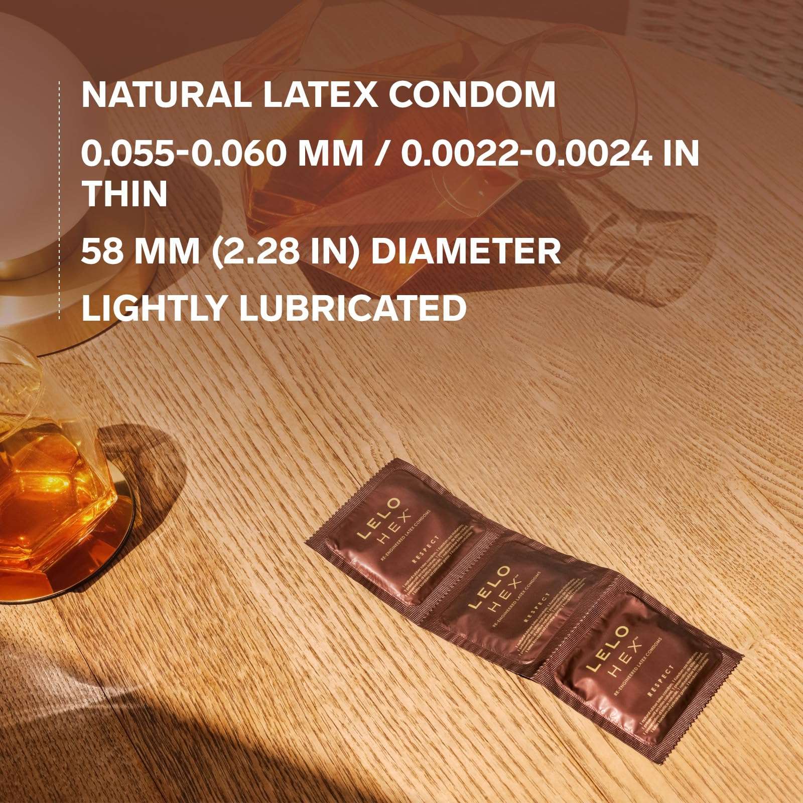 LELO HEX Respect XL, Extra Large Condoms with Increased Strength, Lubricated XL Condoms Large for Men, 2.28-Inch/58mm Diameter (36 Pack) - Image 4