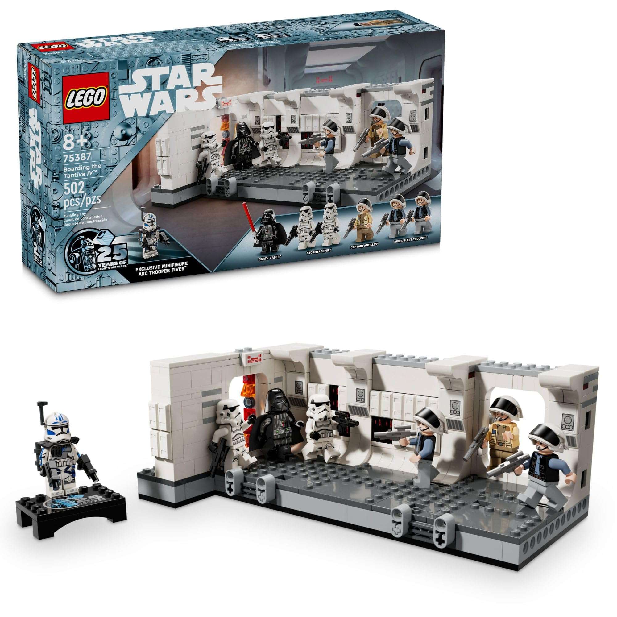 LEGO Star Wars: A New Hope Boarding The Tantive IV Fantasy Toy, Collectible Star Wars Toy with Exclusive 25th Anniversary Minifigure Clone Trooper Fives, Gift Idea for Kids Ages 8 and Up, 75387 - Image 1