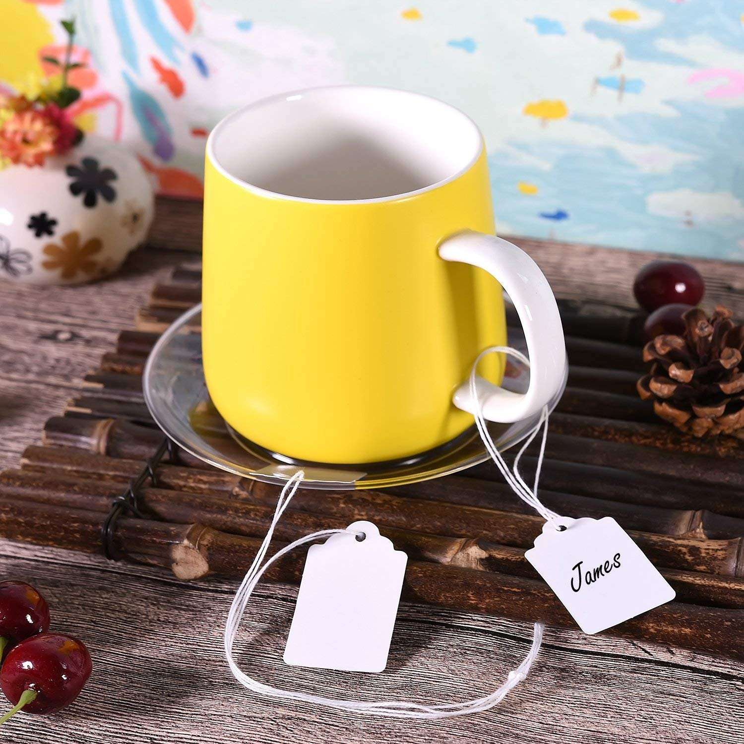 Brothersbox Price Tags with String Attached, 1000pcs White Marking Merchandise Strung Tags Writable Label Hang Tags for Pricing Gift Jewelry Clothing Yard Sale Garage Supplies 1.75 x 1.093 inch - Image 6