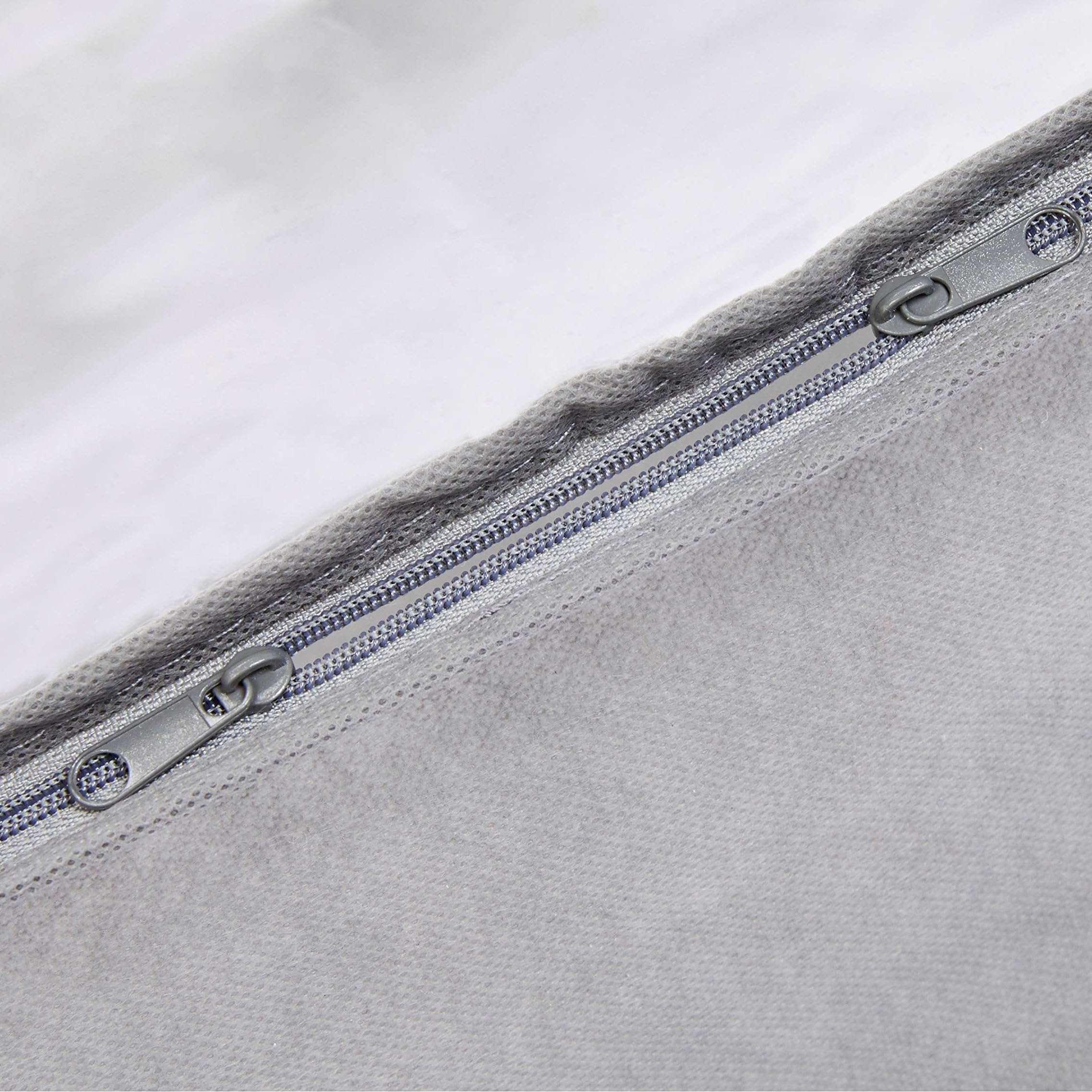 Amazon Basics Under Bed Fabric Zipper Blanket Storage Container Bags with Window and Handles, 2-Pack, 18 x 42 x 6 inches, Gray - Image 5