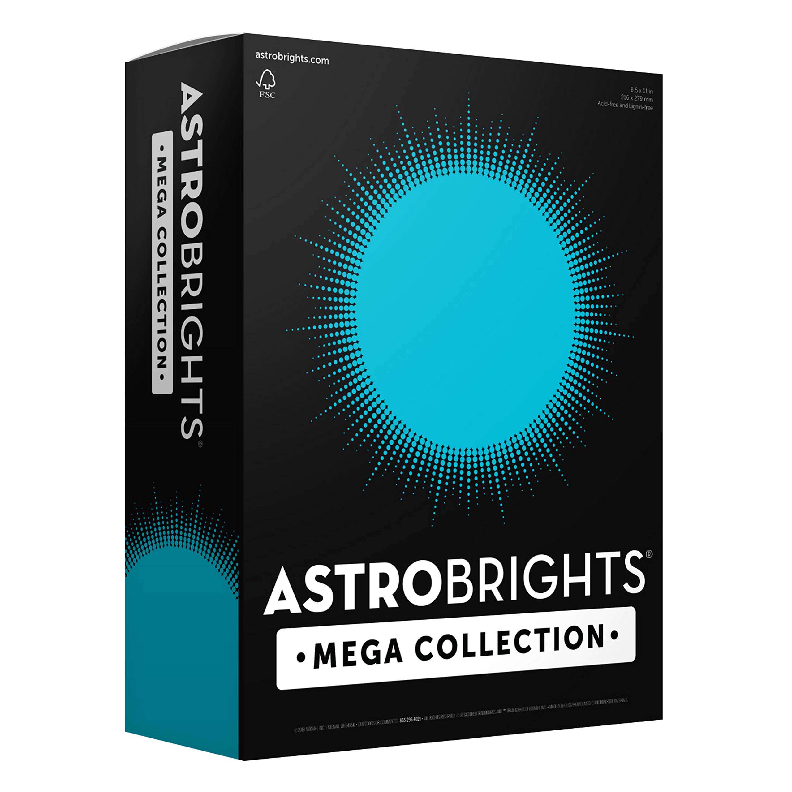 Astrobrights Mega Collection, Colored Paper, Bright Blue, 625 Sheets, 24 lb/89 gsm, 8.5" x 11" - MORE SHEETS! (91621) - Image 1