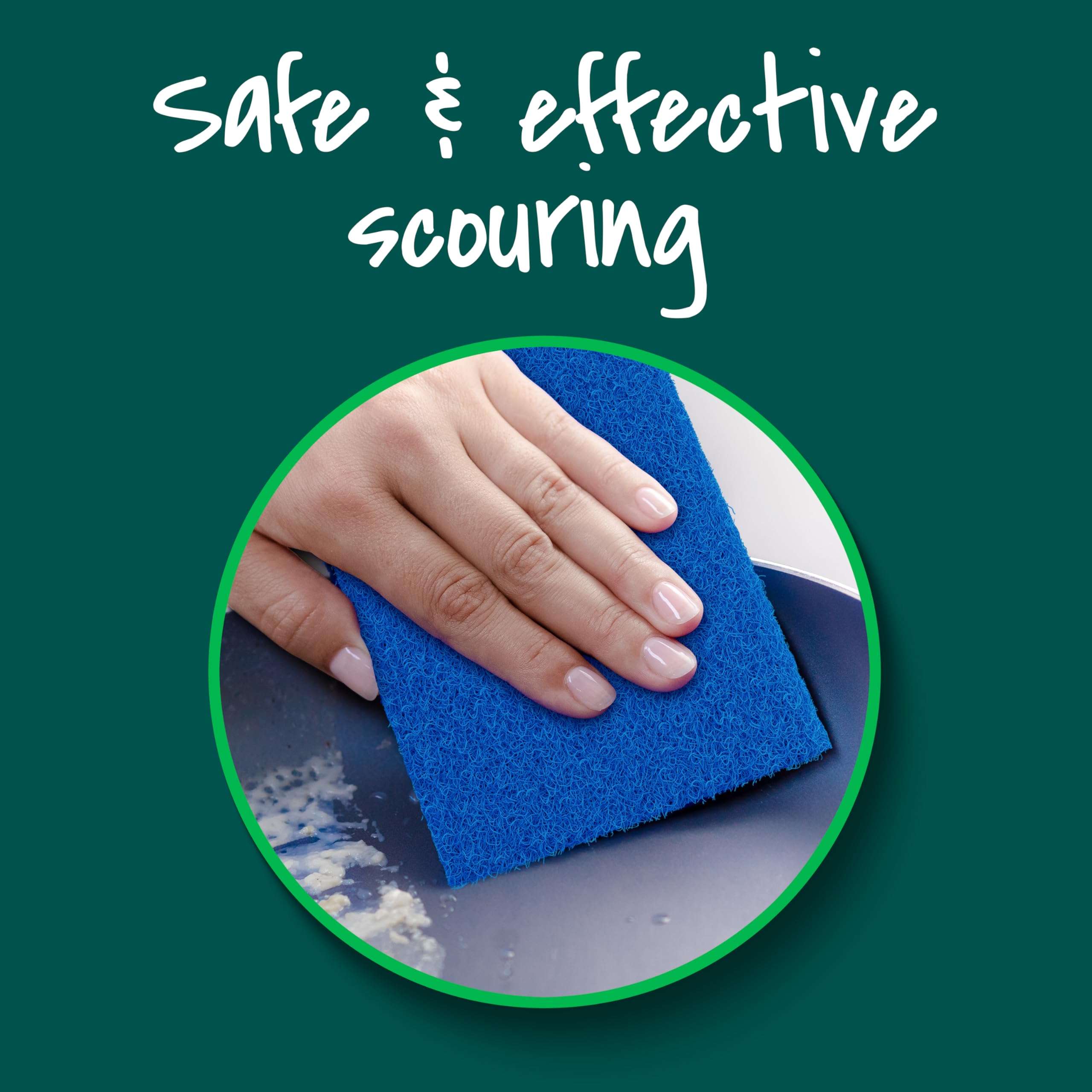 Scotch-Brite Zero Scratch Scouring Pad, Effective + Gentle Dish Scrubber for Household Cleaning, 3 Scrub Pads for Dishes, Nonstick Pots and Pans, Glass, Tubs, Showers, Reusable & Durable - Image 6