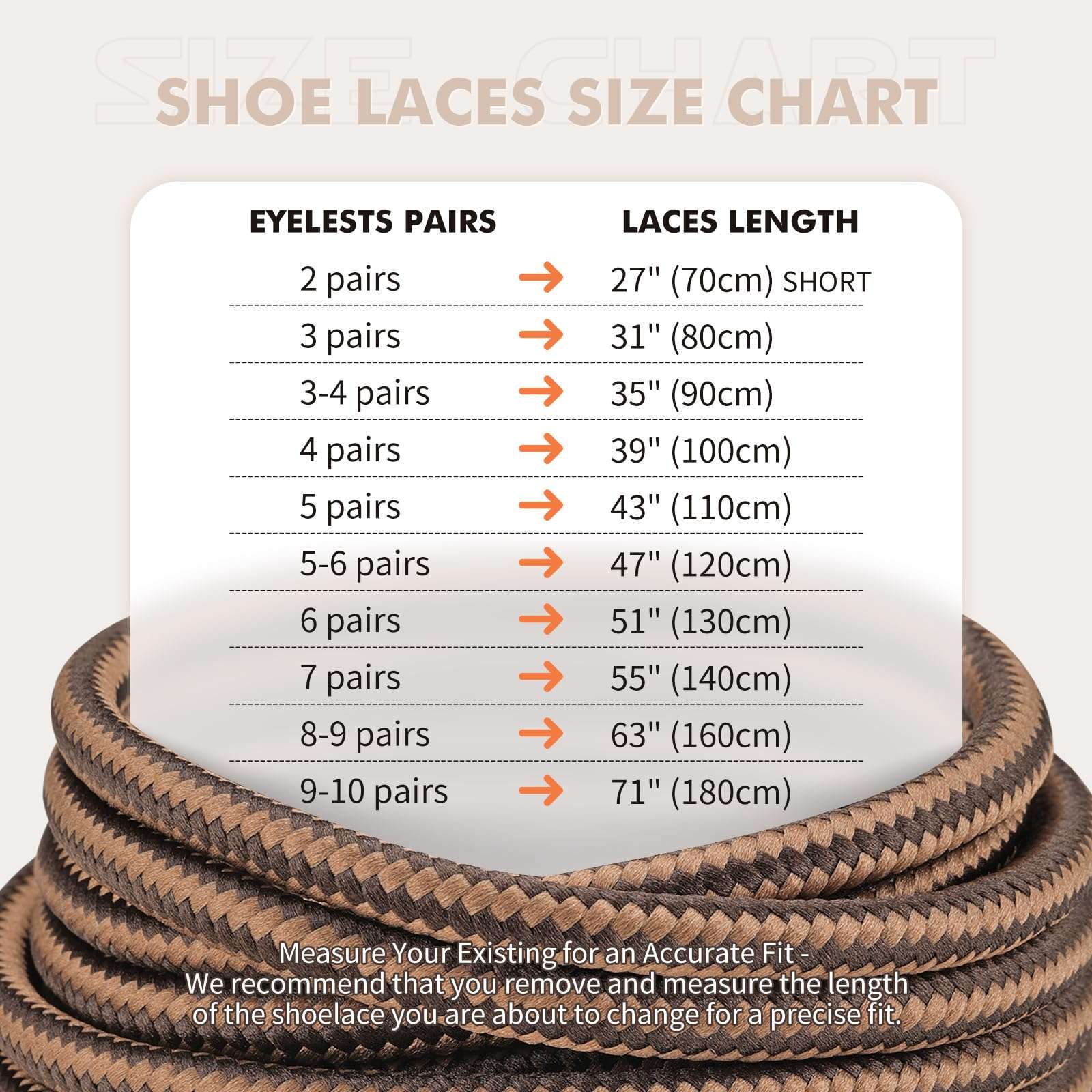 Stepace Round Shoelaces [2 Pairs] Heavy Duty Boot Shoe Laces for Hiking Work Boots - Image 4