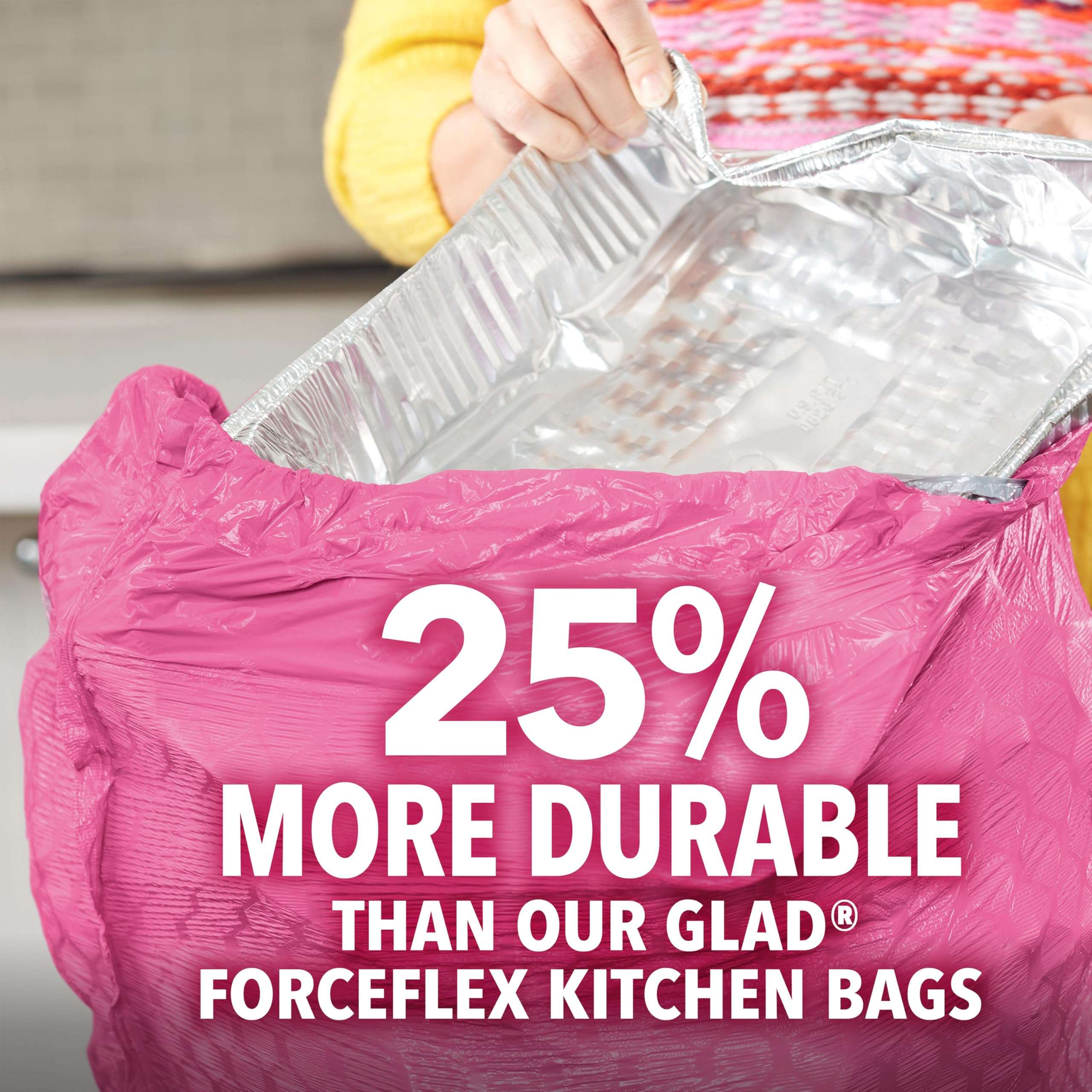 Glad Tall Kitchen Trash Bags 13 Gallon, MaxStrength Cherry Blossom Garbage Bags, Odorshield with Drawstring, 34 Count - Image 2
