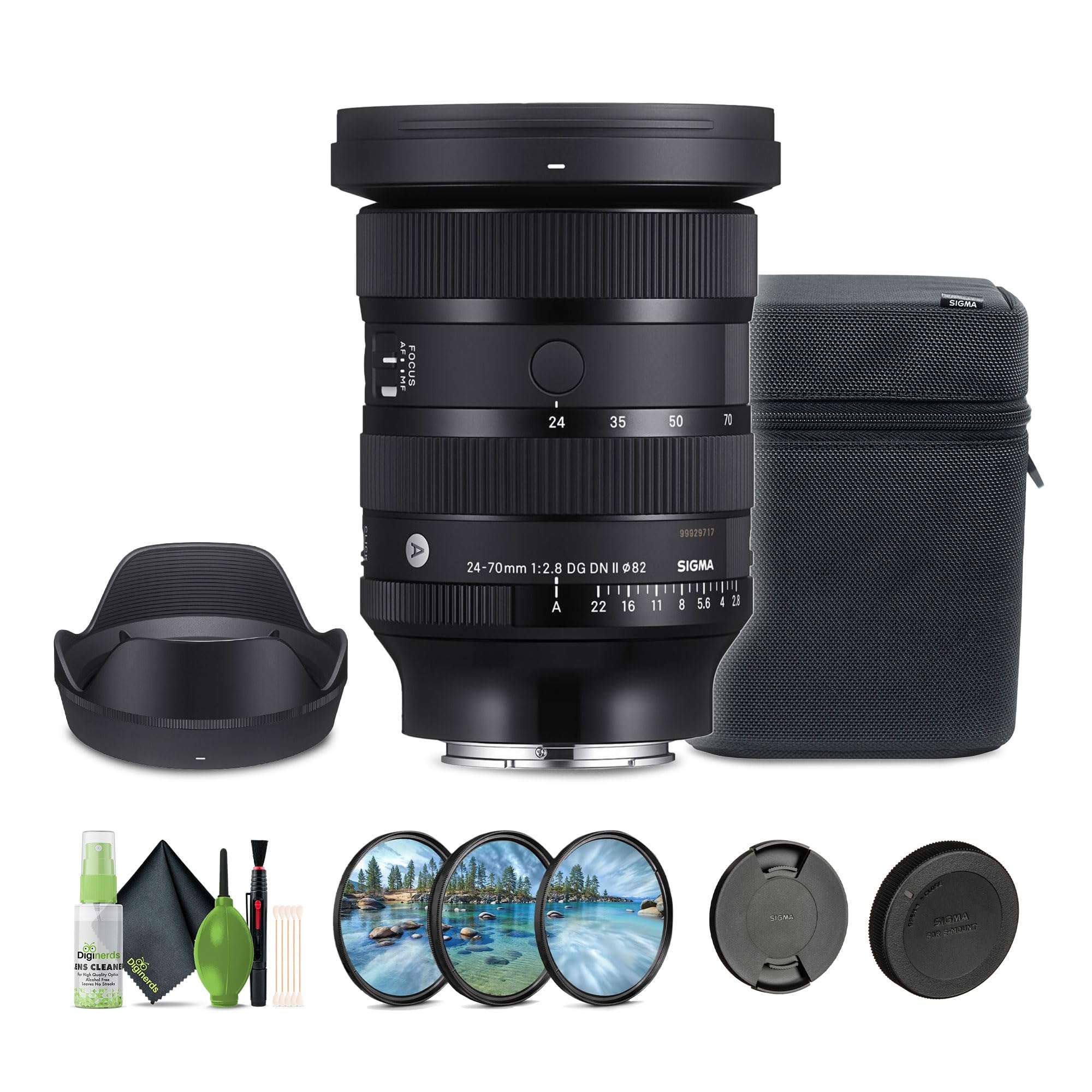 Sigma 24-70mm f/2.8 DG DN II Art Lens (Sony E) + Cleaning Kit + Lens Filter Kit 82MM - Image 1