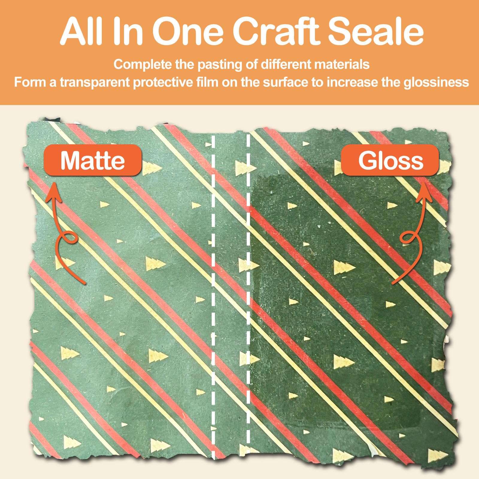 1DFAUL Crafts Sealer Gloss Matte Finish, 200ml+200ml All in One Craft Glue, Varnish, and Finish, All Purpose Art Glue Kit for Wood, Paper, Acrylic Paints, Ceramics, Fabrics, Clay - Image 4