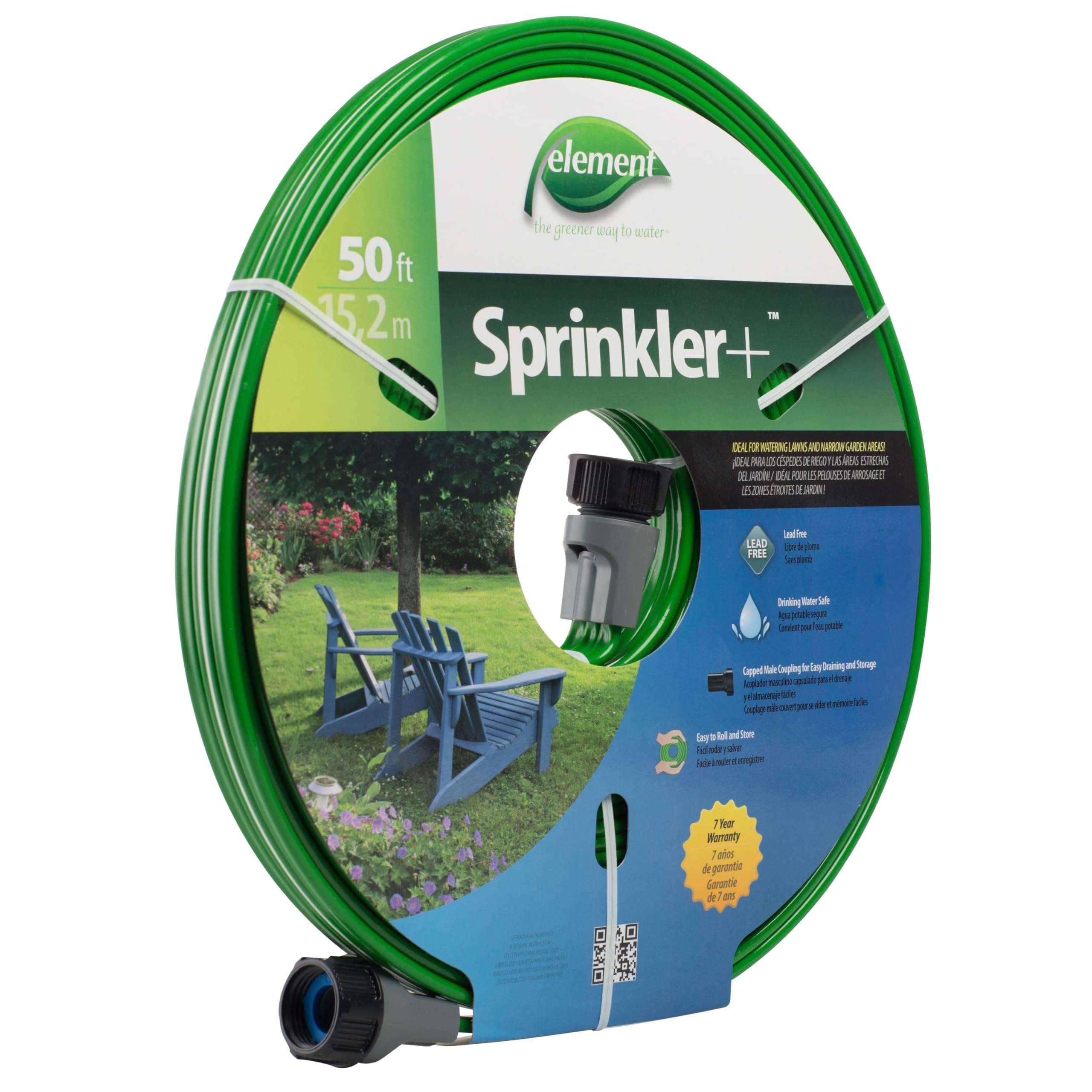 Element Sprinkler+, Sprinkler and Soaker Hose Combo, 50' Length, Green - Image 3