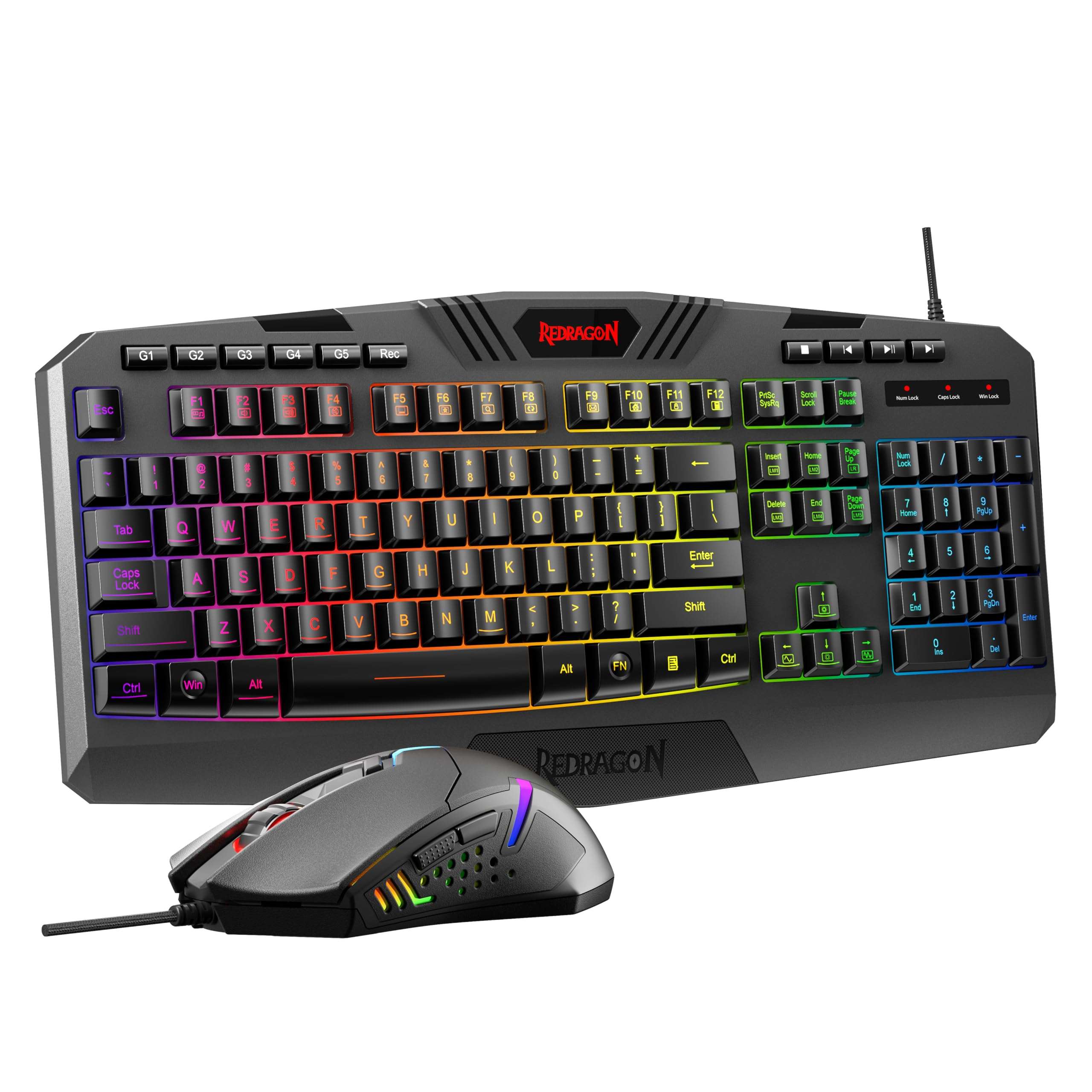 Redragon S101 Gaming Keyboard, M601 Mouse, RGB Backlit Gaming Keyboard, Programmable Backlit Mouse, Value Combo Set [New Version] - Image 9