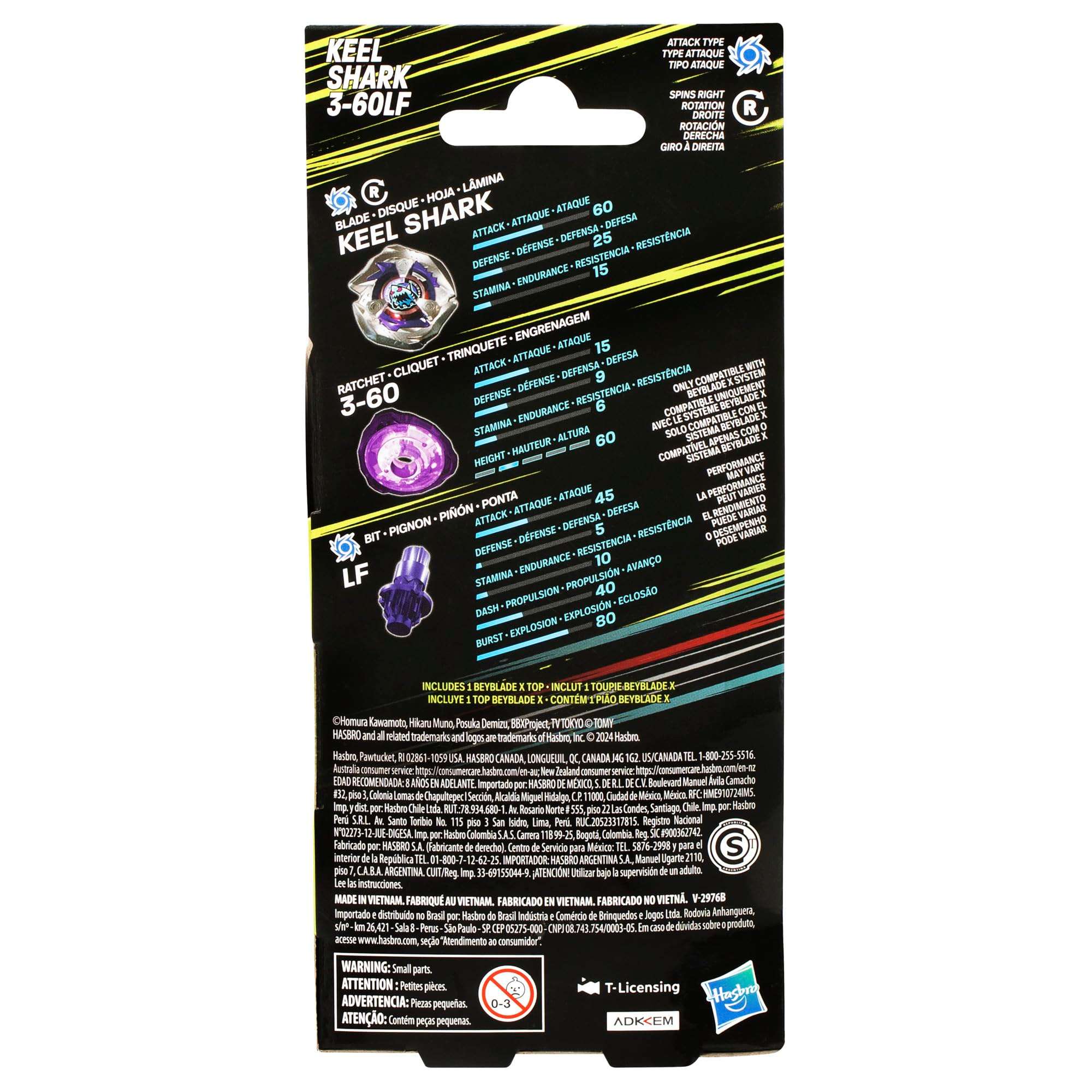 Beyblade X Keel Shark 3-60LF Booster Pack Set with Attack Type Right-Spinning Top; Battling Top Toys for 8 Year Old Boys and Girls - Image 4