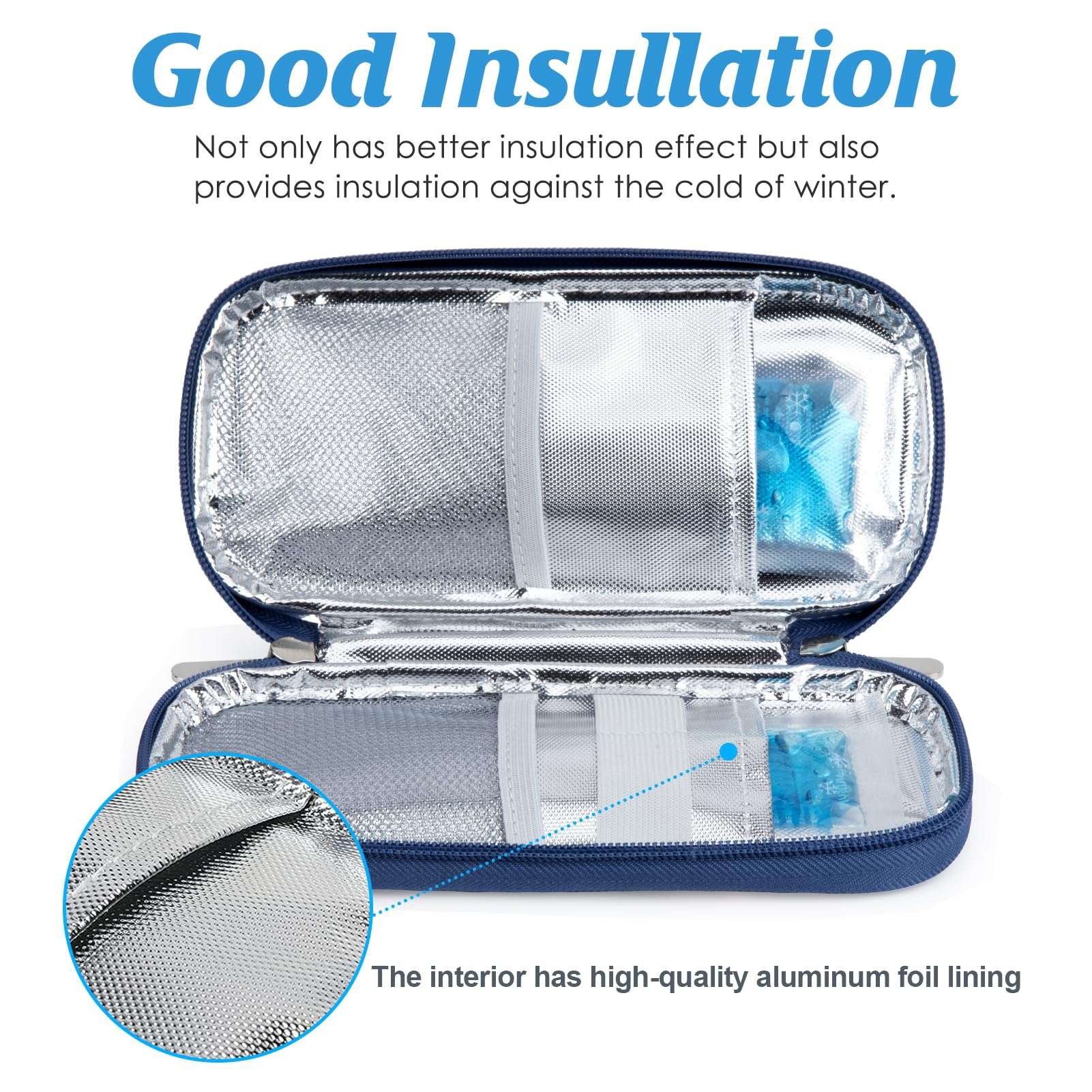YOUSHARES Insulin Cooler Travel Case TSA Approved Medication Diabetic Supplies Cooler for Travel Refrigerated Medicine Organizer Bag with 2 Ice Pack - Image 5