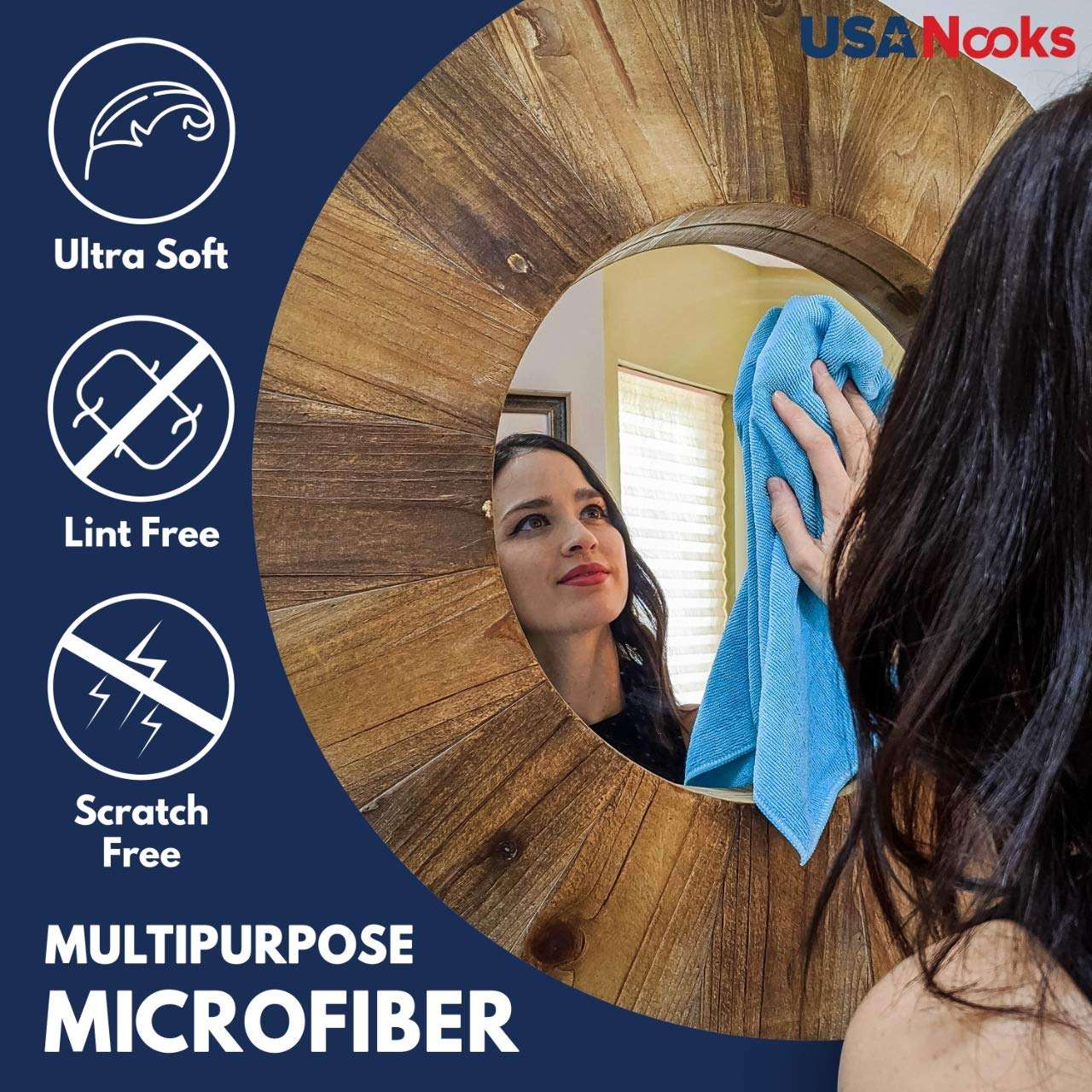 USANOOKS Microfiber Cleaning Cloth Grey - 12 Pcs (12.5"x12.5") - High Performance - 1200 Washes, Ultra Absorbent Microfiber Towel Weave Grime & Liquid for Streak-Free Mirror Shine - Car Washing Cloth - Image 7