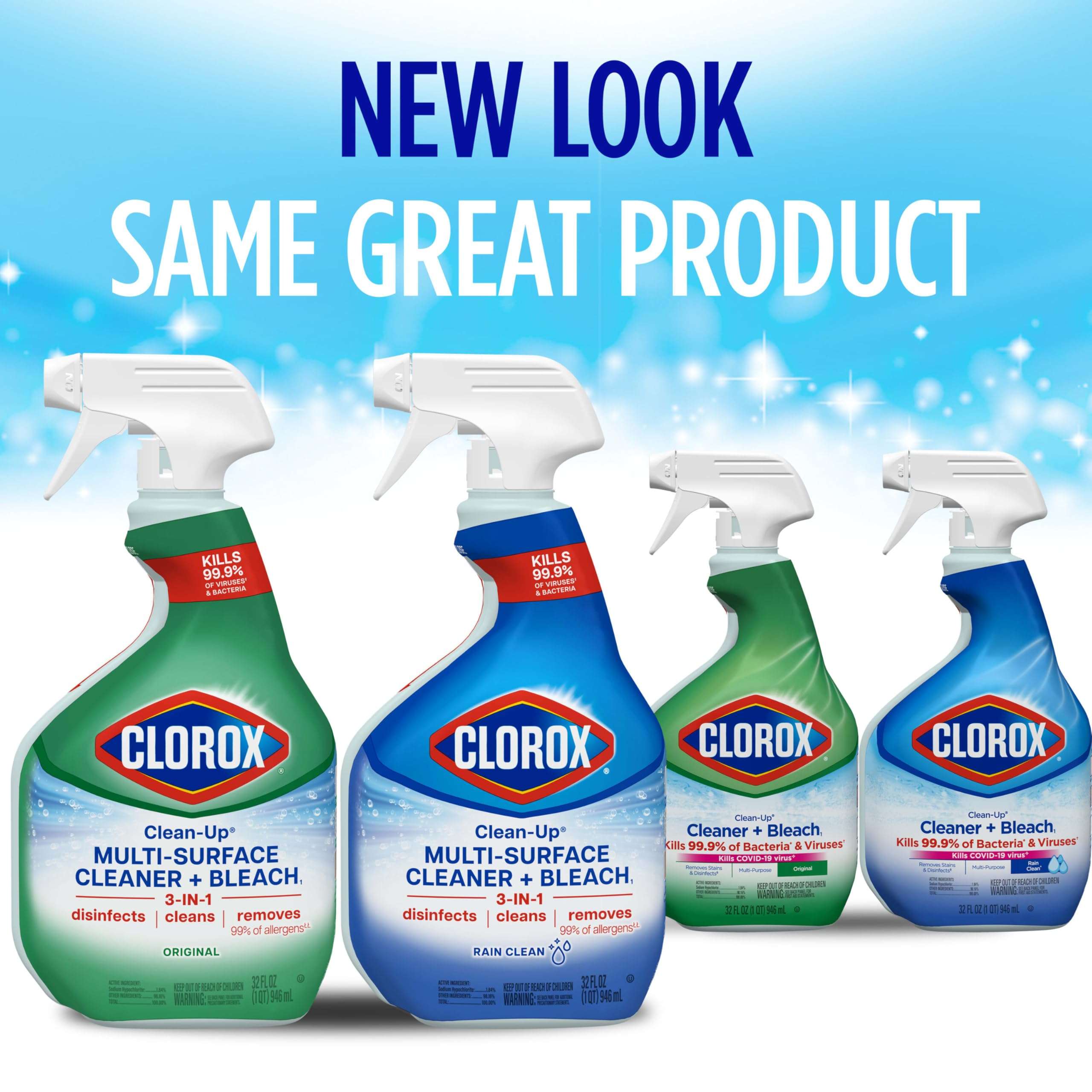 Clorox Clean-Up Multi-Surface Cleaner with Bleach, 32 Fl Oz Ea, Pack of 3 (Pack May Vary) - Image 2