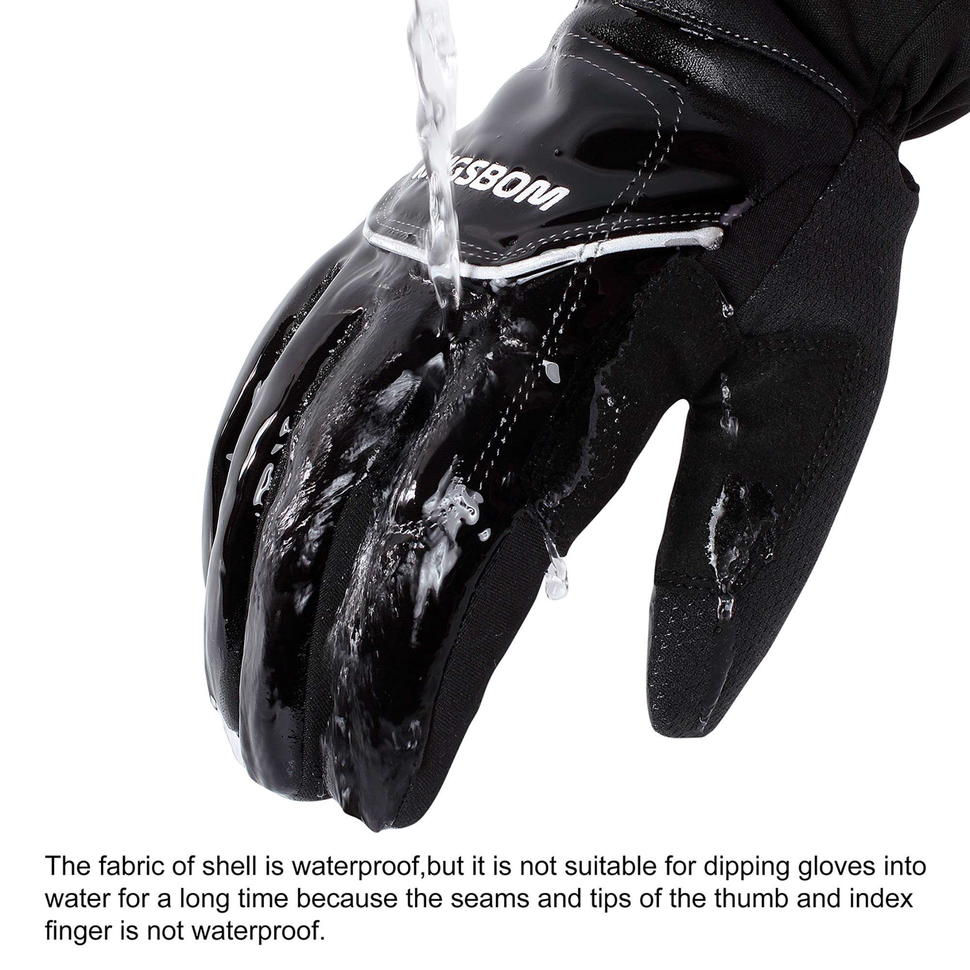 KINGSBOM -40F° Waterproof & Windproof Thermal Gloves - 3M Thinsulate Winter Touch Screen Warm Gloves - for Cycling,Riding,Running,Outdoor Sports - for Women and Men - Image 3