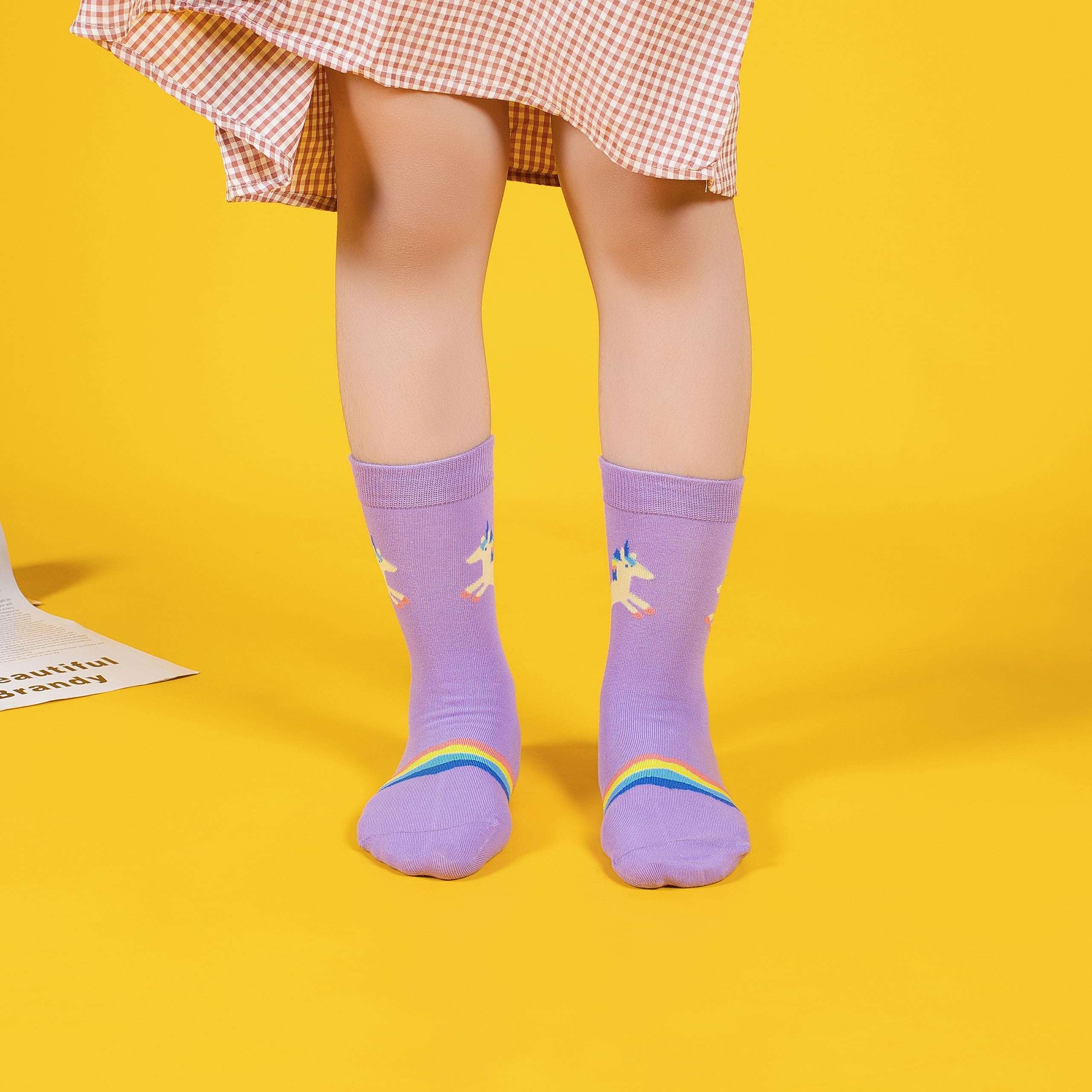BISOUSOX Girls Socks 6-8 Years Old Unicorn Fun Crazy Novelty Funny Silly Socks for Kids Boy Girl Birthday Christmas Gift - Image 6
