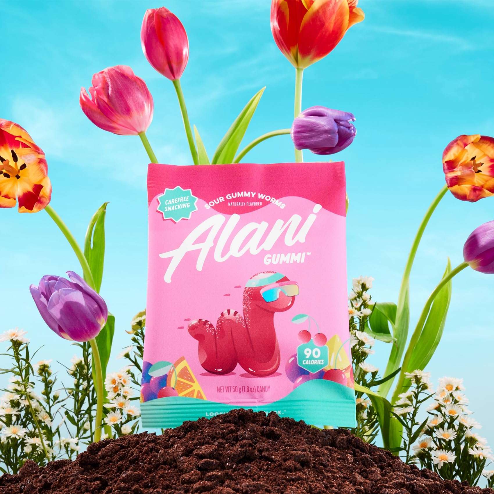 Alani Gummis Sour Gummy Worms Low Sugar Gummy Candy (6G) | 90 Calories per Bag | On-The-Go Snacks | Gluten Free | 6G of Fiber | Naturally Flavored | Pack of 12 - Image 4