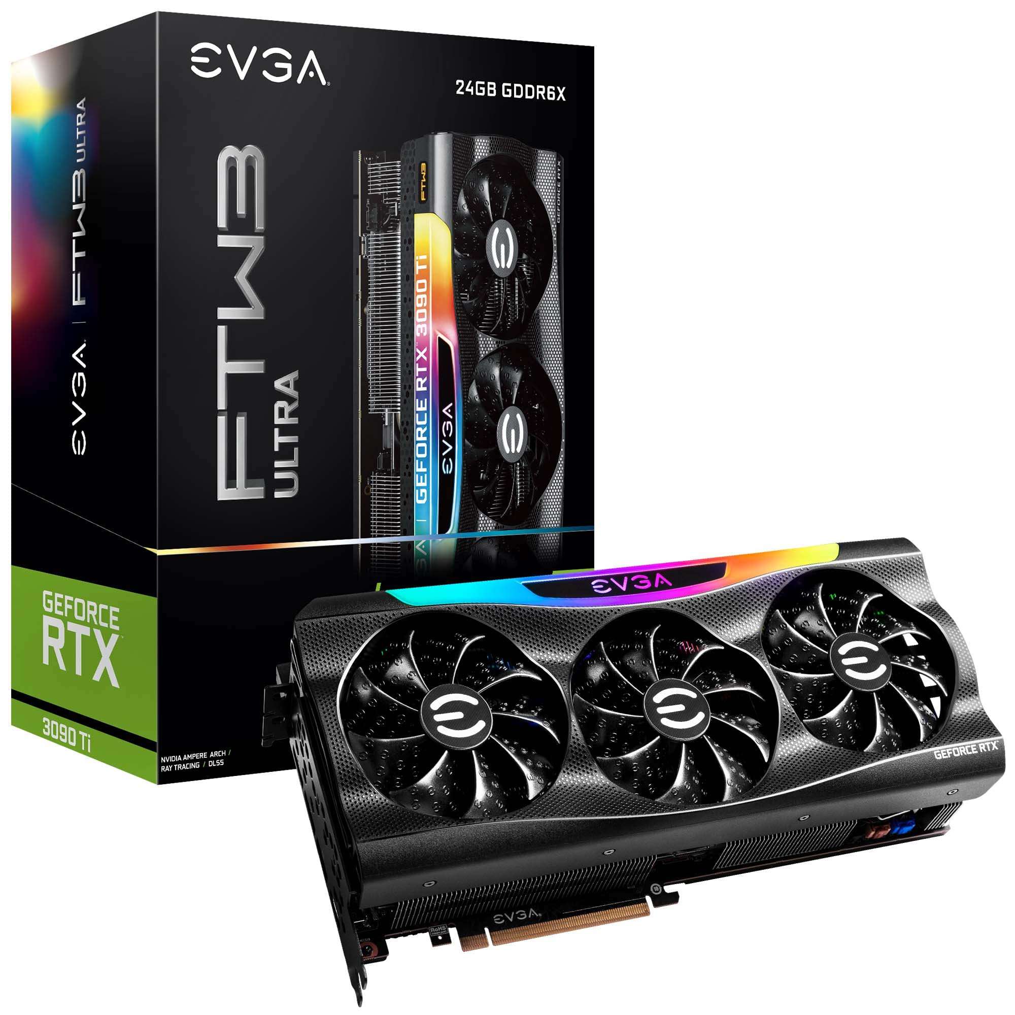 EVGA GeForce RTX 3090 Ti FTW3 Ultra Gaming, 24G-P5-4985-KR, 24GB GDDR6X, iCX3, ARGB LED, Backplate, Free eLeash - Image 1