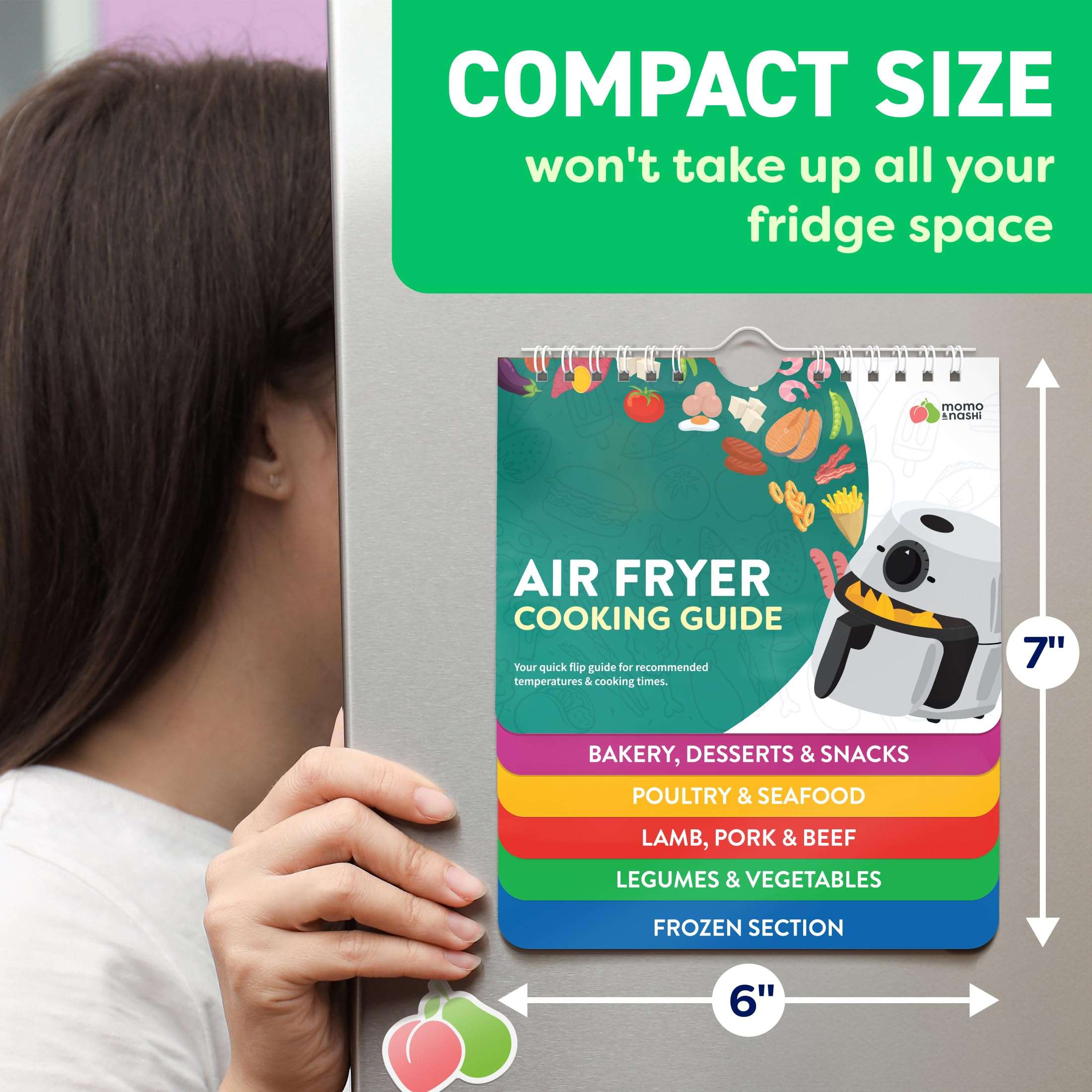 Air Fryer Cheat Sheet Magnets Cooking Guide Booklet - Air Fryer Magnetic Cheat Sheet Set Cooking Times Chart - Cookbooks Instant Air Fryer Accessories Oven Cooking Pot Temp Guide Kitchen Conversion - Image 4