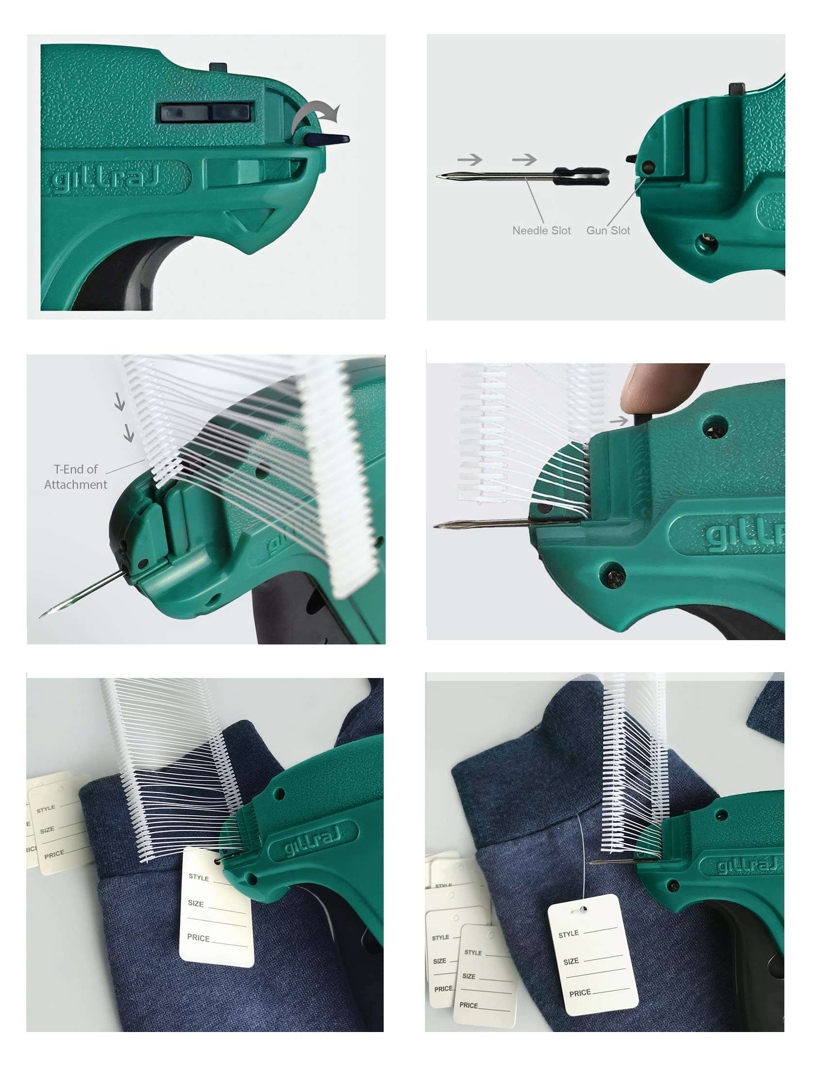 GILLRAJ® Price Tagging Gun【Not-for-Clothing-Repairs】 Hangtag Attacher with 5000pcs 2" Long Barbs Fasteners & 6 Needles, Retail Pricing Tag Gun for Stores Consignment Garage Yard Sale - Image 3
