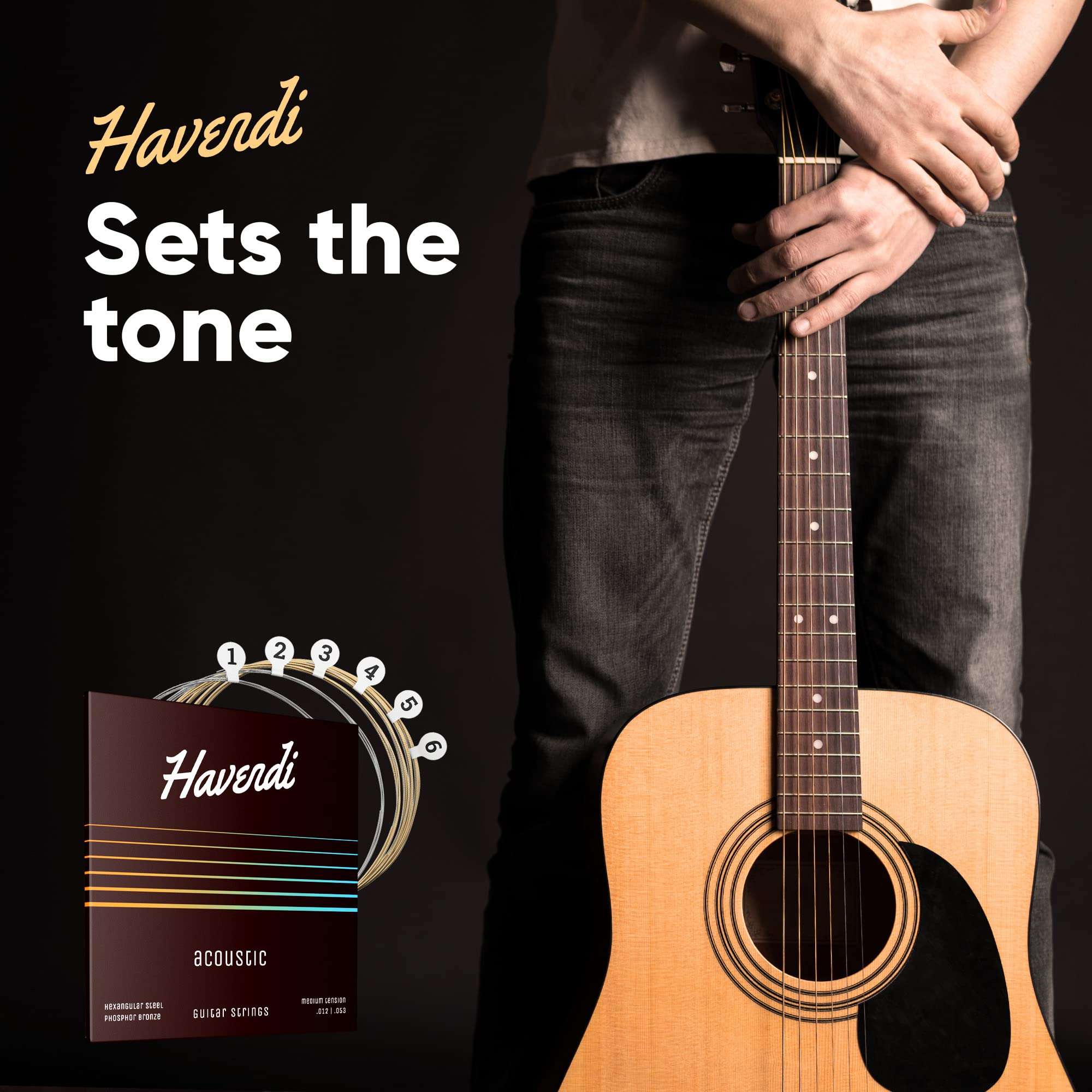 HAVENDI® Guitar Strings I Acoustic guitar strings with Phosphor Bronze Coating I Brilliant Sound Quality I Includes 3 Picks… - Image 6