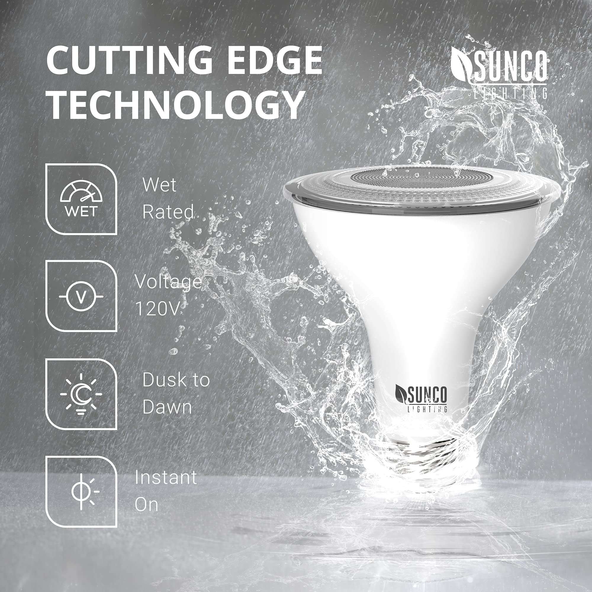Sunco LED PAR30 Dusk to Dawn Light Bulb for Outside Porch, Patio, Backyard, 11W=75W, 850 LM, 2700K Soft White, Non-Dimmable, Photocell Sensor, UL 2 Pack - Image 4