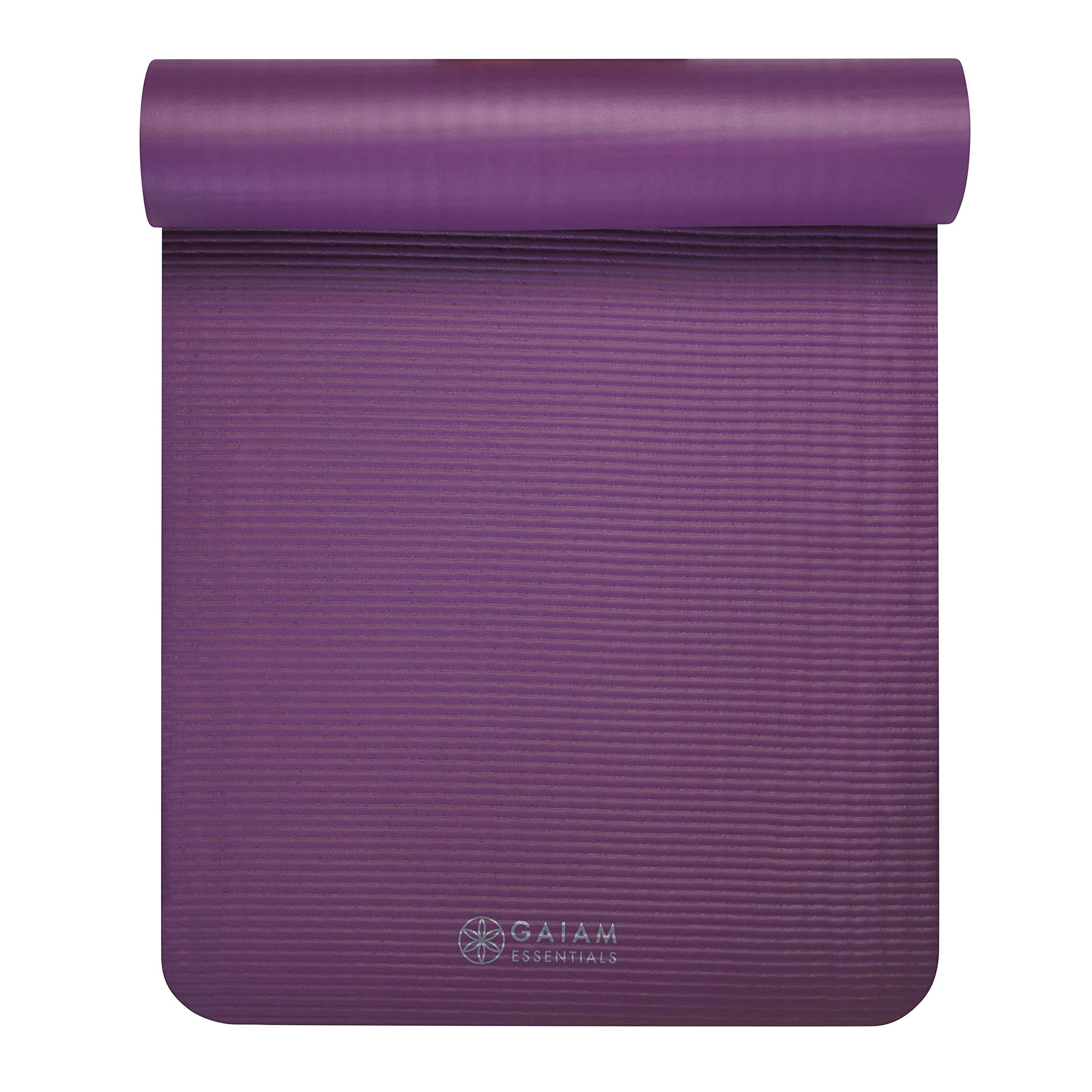 Gaiam Essentials Thick Yoga Mat Fitness & Exercise Mat with Easy-Cinch Carrier Strap, Purple, 72"L X 24"W X 2/5 Inch Thick, 10mm - Image 10
