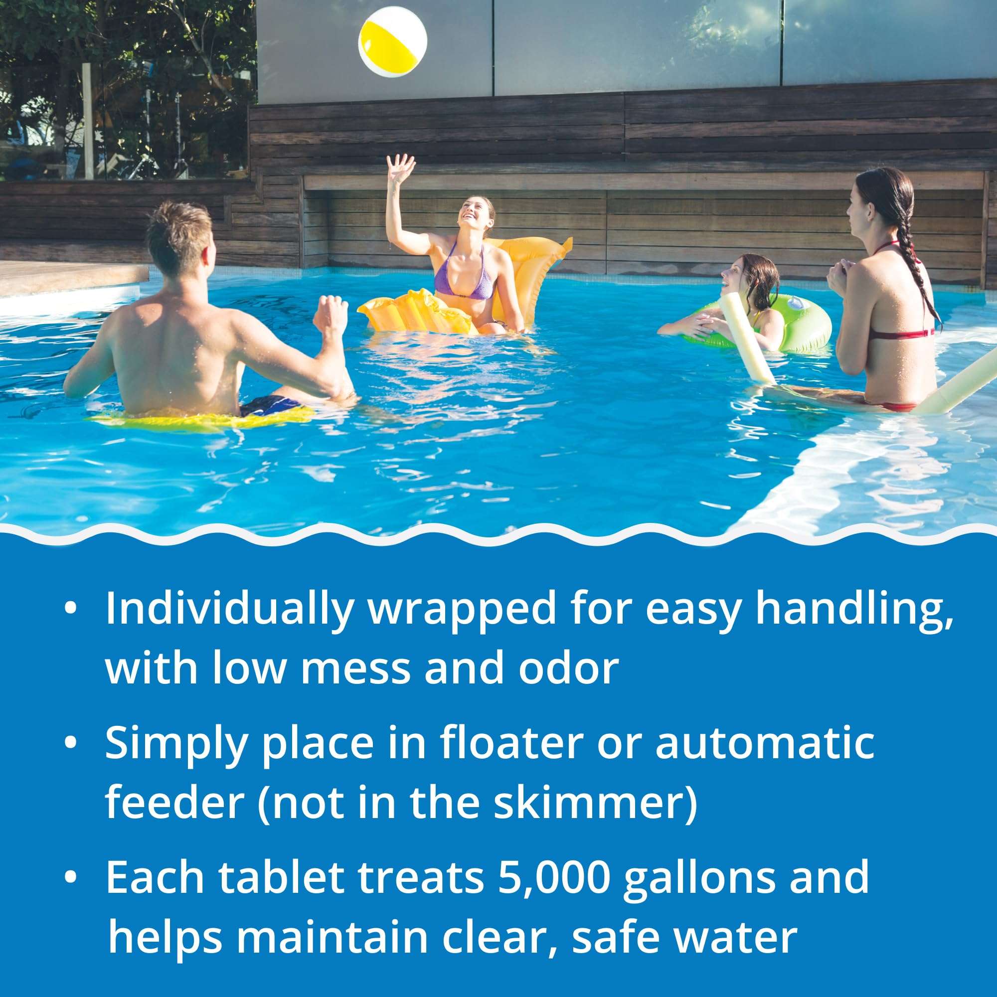 In The Swim 3 Inch Stabilized Chlorine Tablets for Sanitizing Swimming Pools - Individually Wrapped, Slow Dissolving - 90% Available Chlorine - Tri-Chlor - 50 Pounds - Image 4