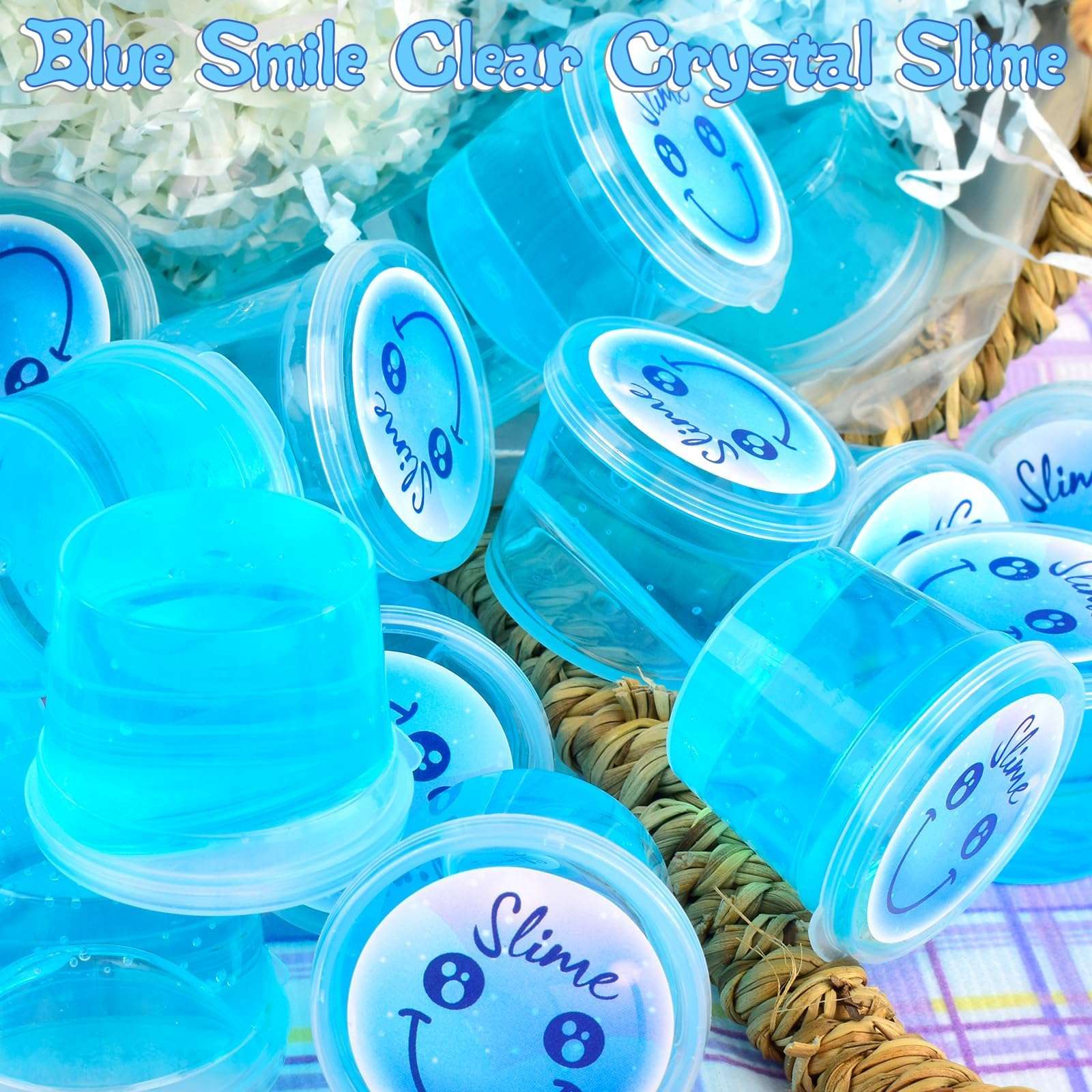 120 Pack for Kids Clear Crystal Bulk Slime Kit, Smiling Slime Color Box, Slime Kit for Girls and Boys, Stress Relief Kids Slime Kits for Toddlers, Classroom Reward, Valentine's Day Party Supplies - Image 3