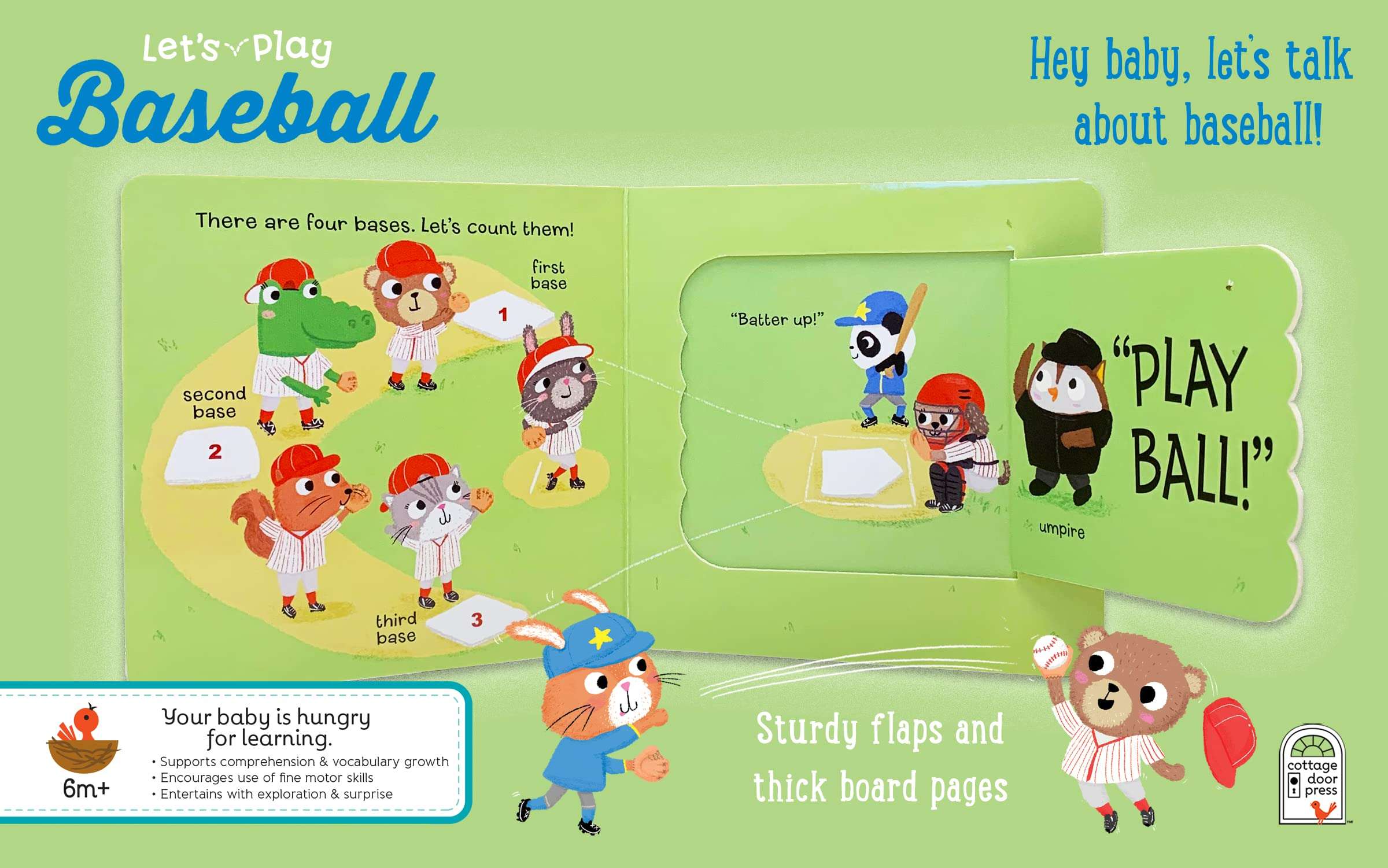 Let's Play Baseball! A Lift-a-Flap Board Book for Babies and Toddlers - Image 5