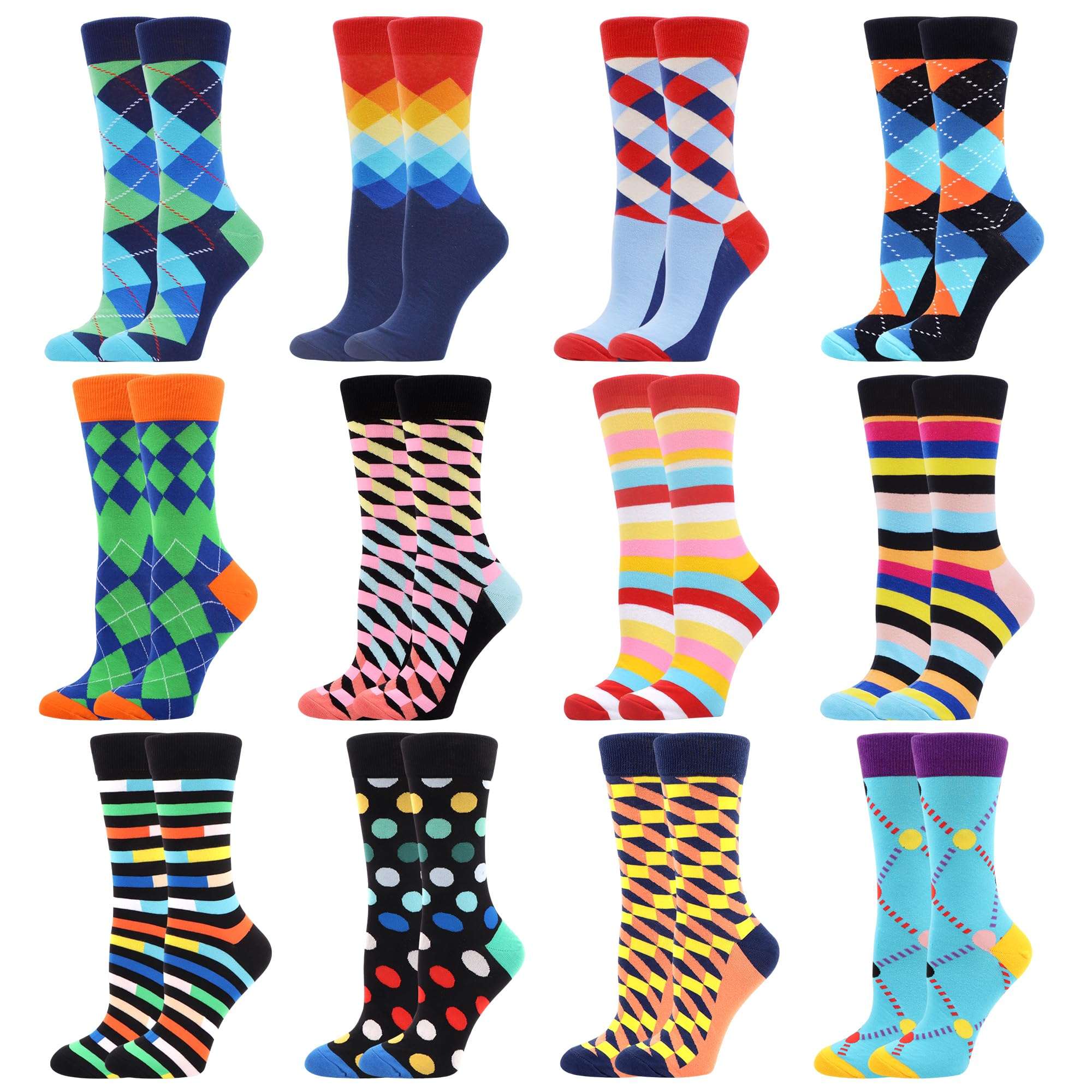 WeciBor Women's Funny Colorful Novelty Pattern Cotton Crew Socks Funky Gifts for Mum - Image 1