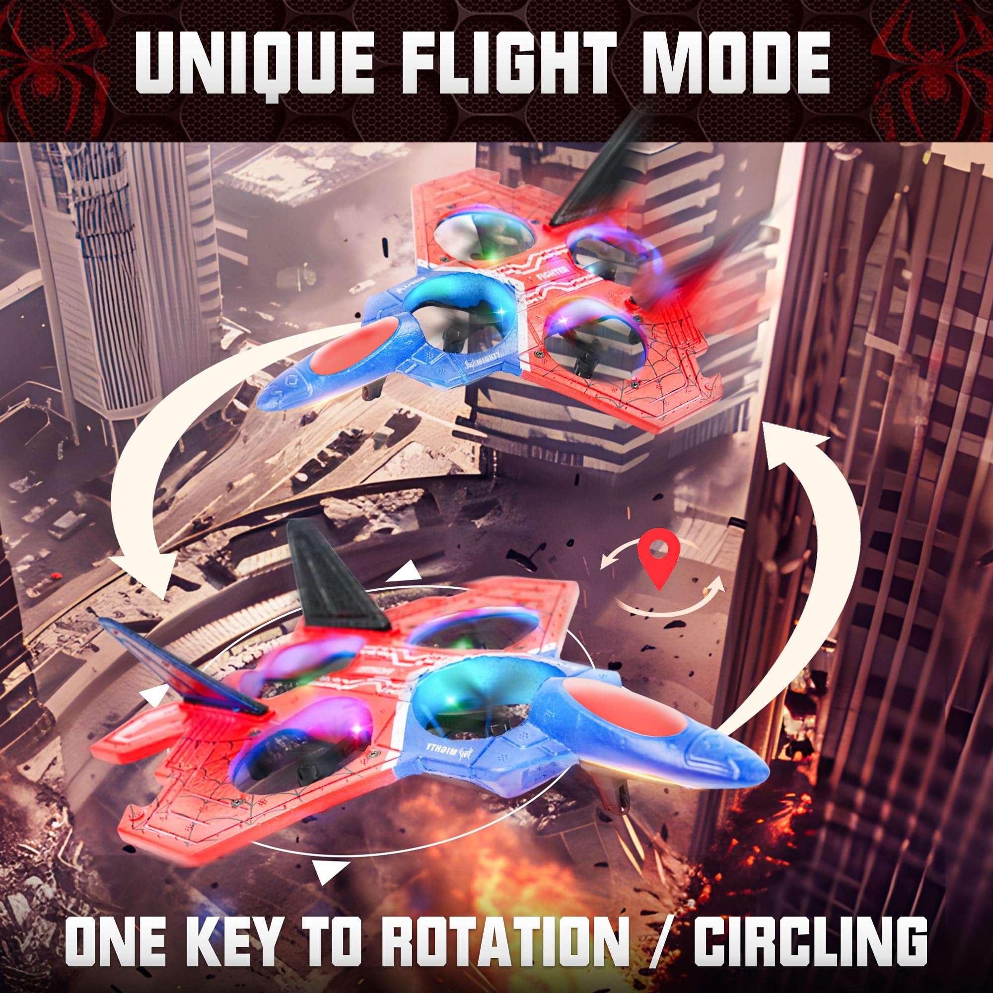 BEZGAR Drones for Kids | 2.4GHZ RC Plane, Spider Toys for Boys, Remote Control Spider, Remote Control Airplane, RC Helicopter, 360° Flip Fighter Jet Toy, Toys for ages 8-13 - Image 4