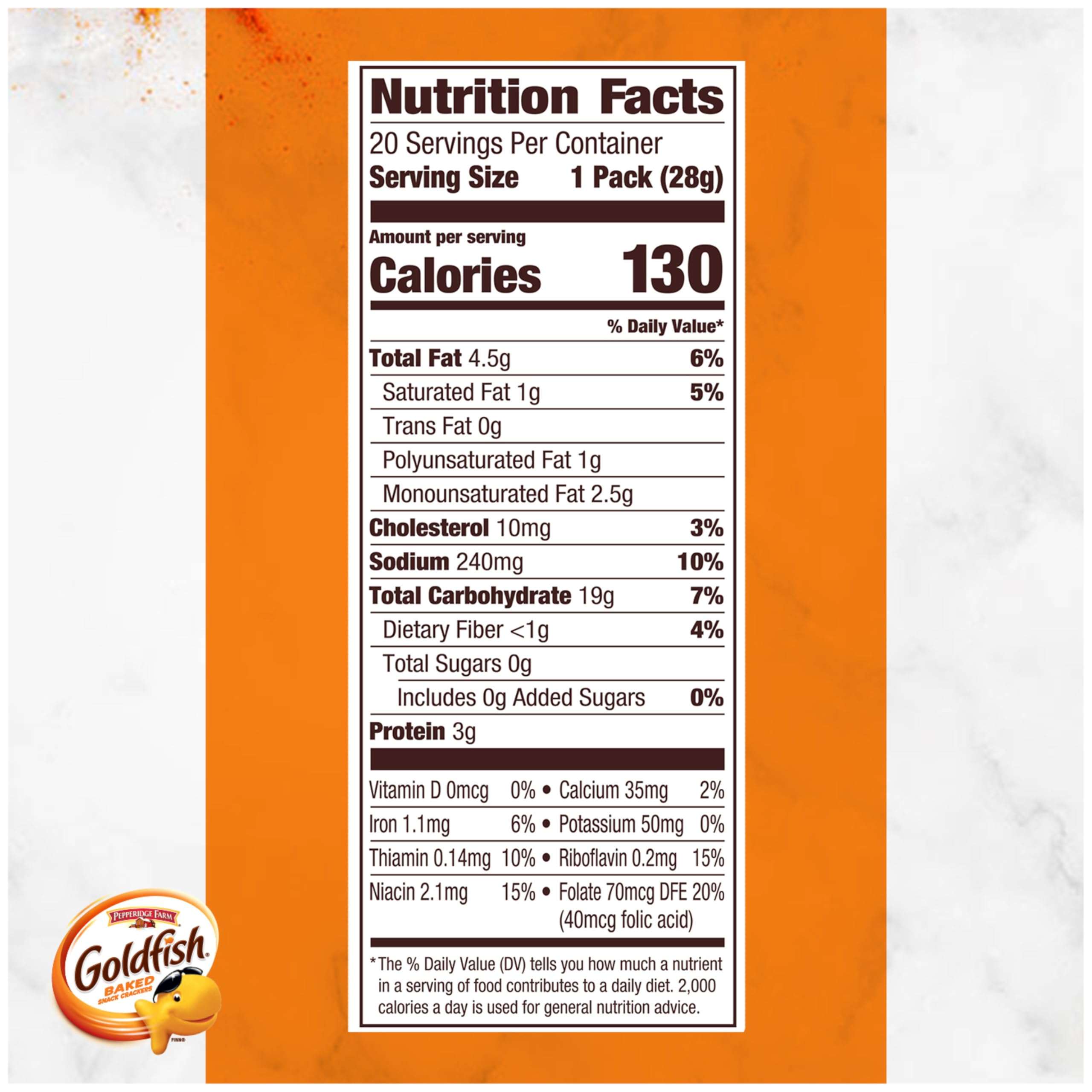 Goldfish Cheddar Cheese Crackers, Baked Snack Crackers, 1 oz On-the-Go Snack Packs, 20 Count Box - Image 3